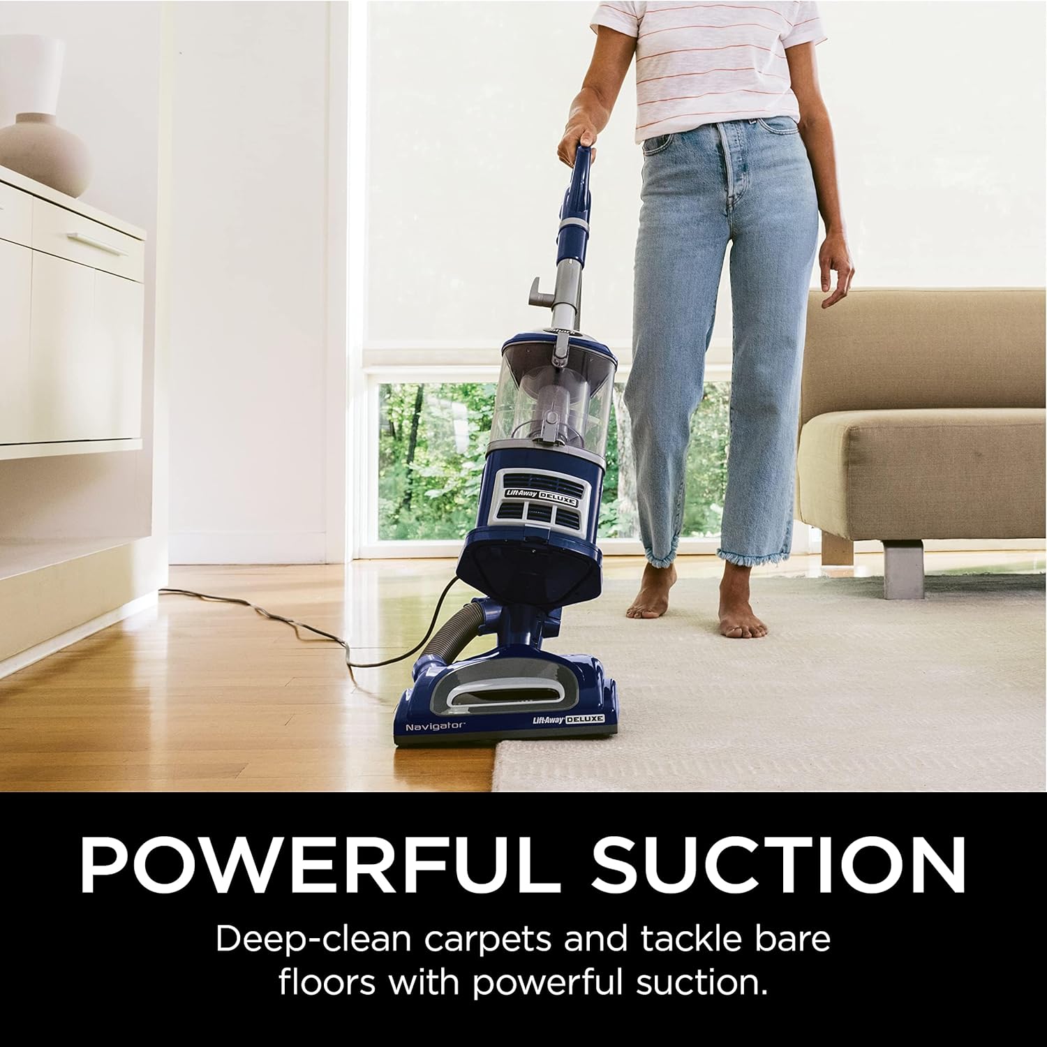 Shark Navigator Lift-Away Deluxe Upright Vacuum Blue NV360