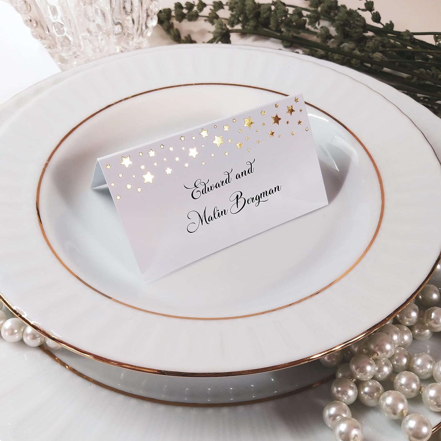 CLEVER SIGNS 100 Pack Gold Place Cards for Wedding Party Reception