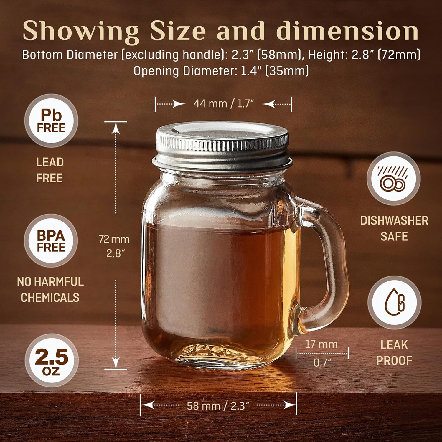 25 Oz Small Mason Jars with Lids 10 Pack