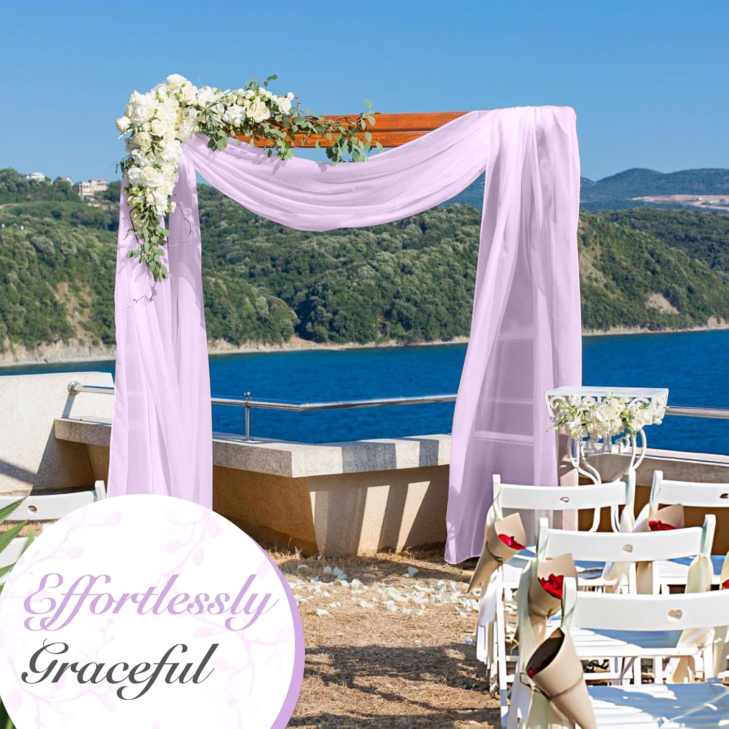 Cheesecloth Table Runner 35x120 Inch Lilac Purple 3 Pack