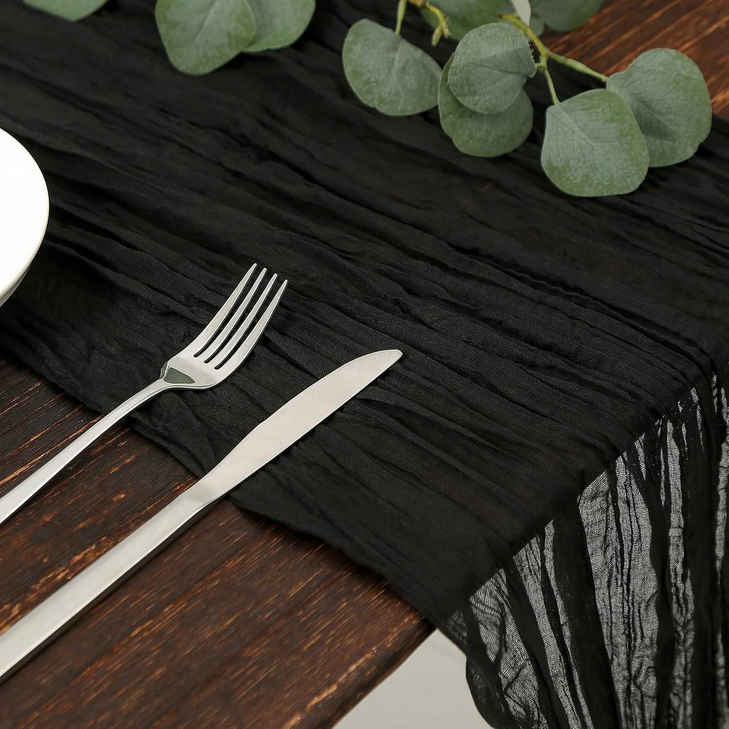 DOLOPL Black Halloween Cheesecloth Table Runner 133ft