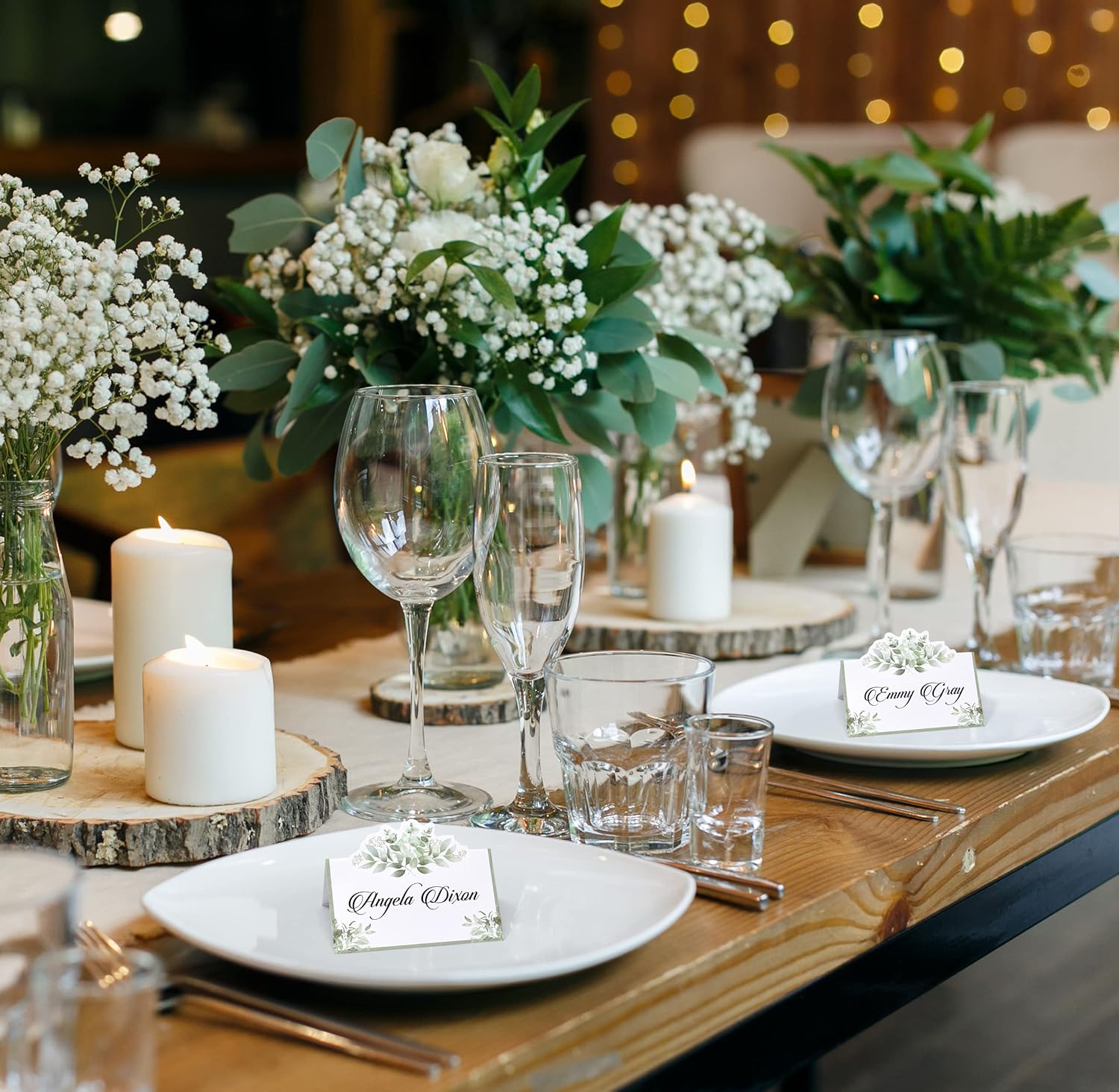Gift Boutique 100 Pack Eucalyptus Place Cards