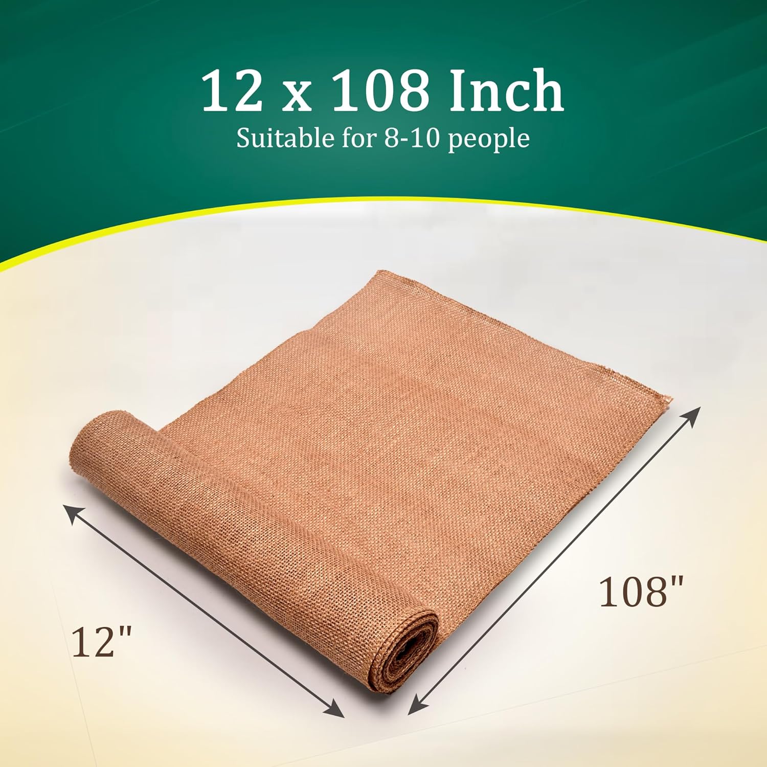FIBEUSION Burlap Table Runners Pack of 3 12x108