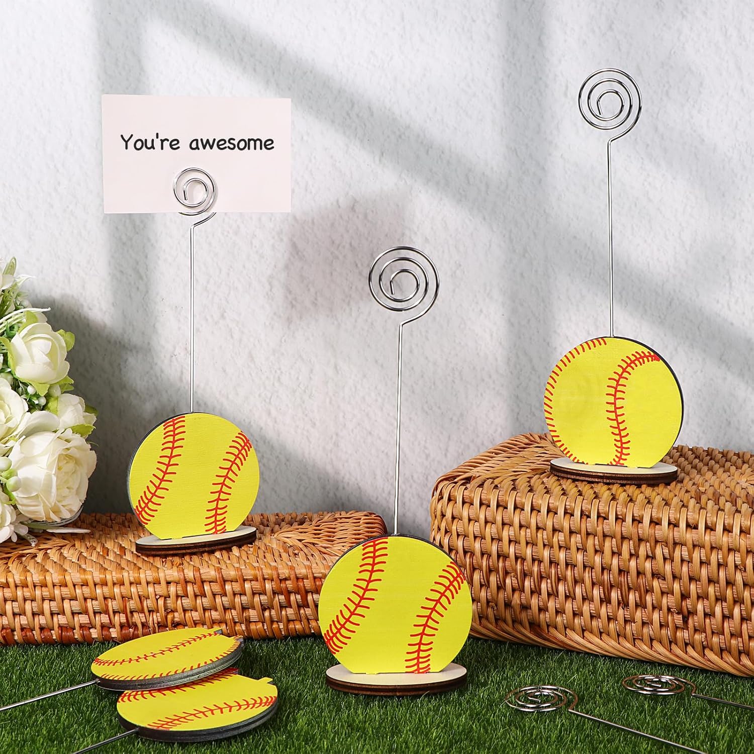 24 Pcs Sports Ball Shape Table Memo Holder