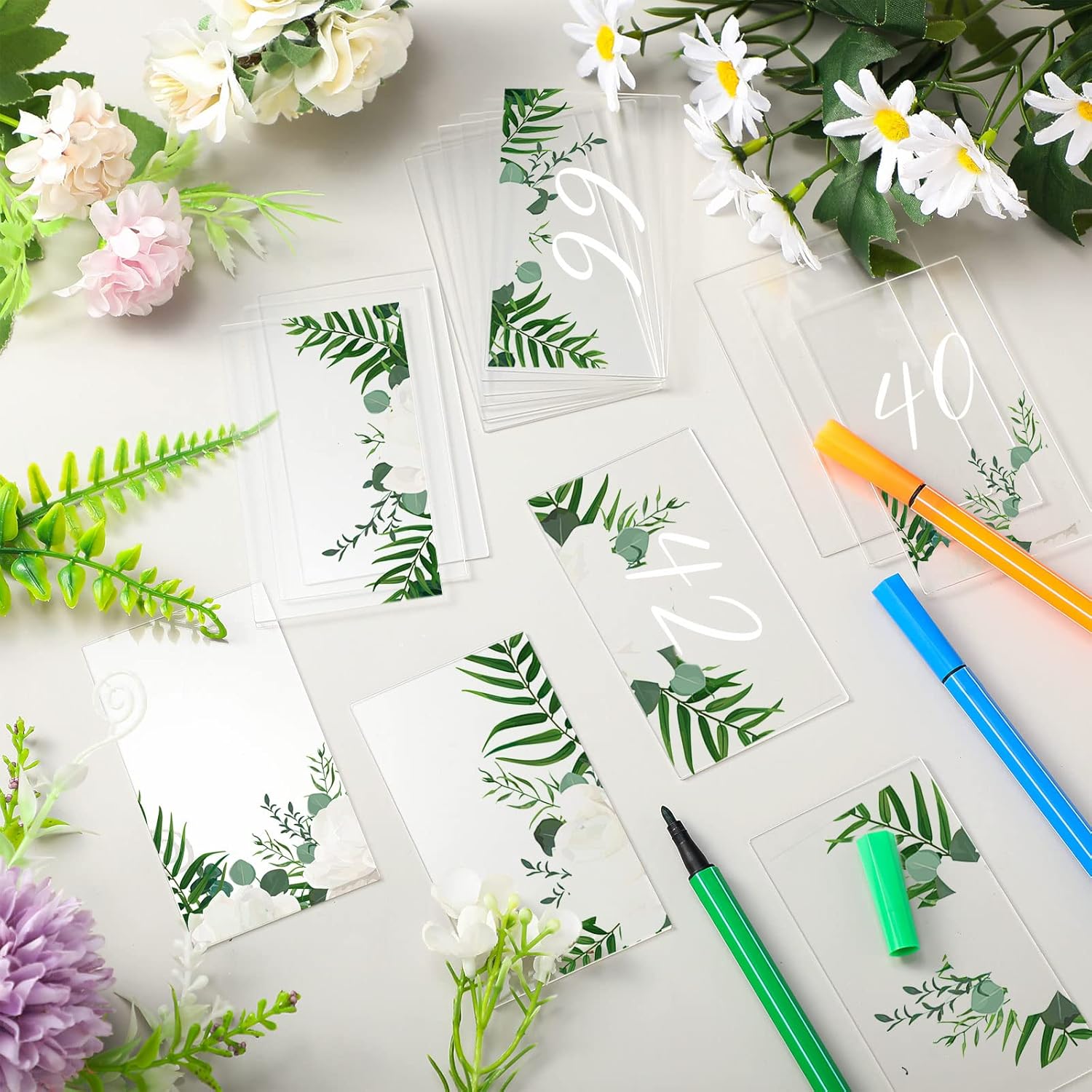 Chunful 120 Pcs Clear Acrylic Place Cards for Wedding DIY Table Setting