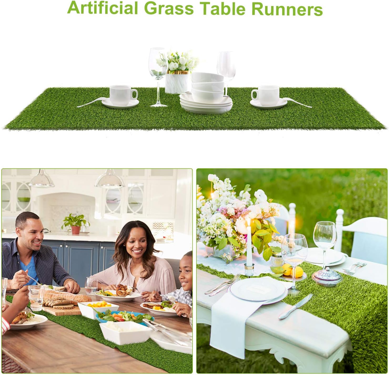 Farochy Artificial Grass Table Runner 14x48 Inches 1