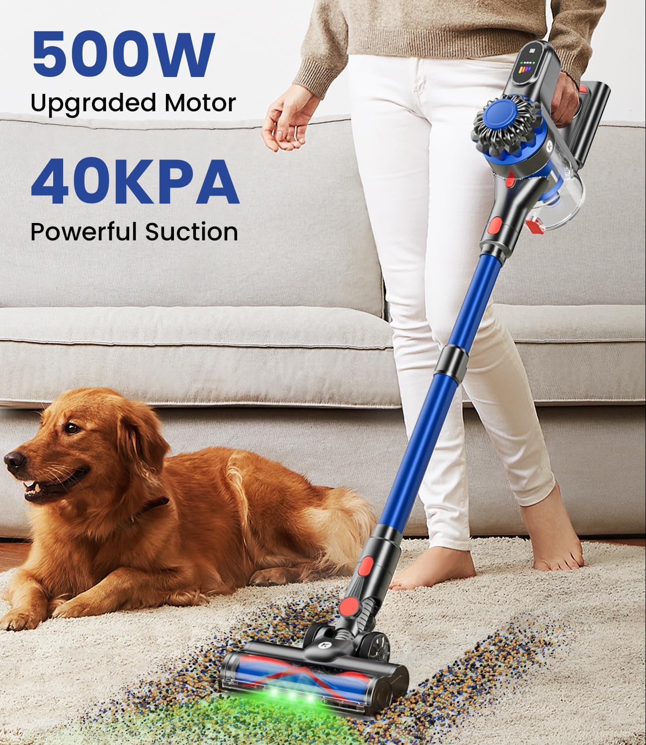 KARDV Cordless Vacuum Cleaner 500W 40KPa 60Mins 8 in 1