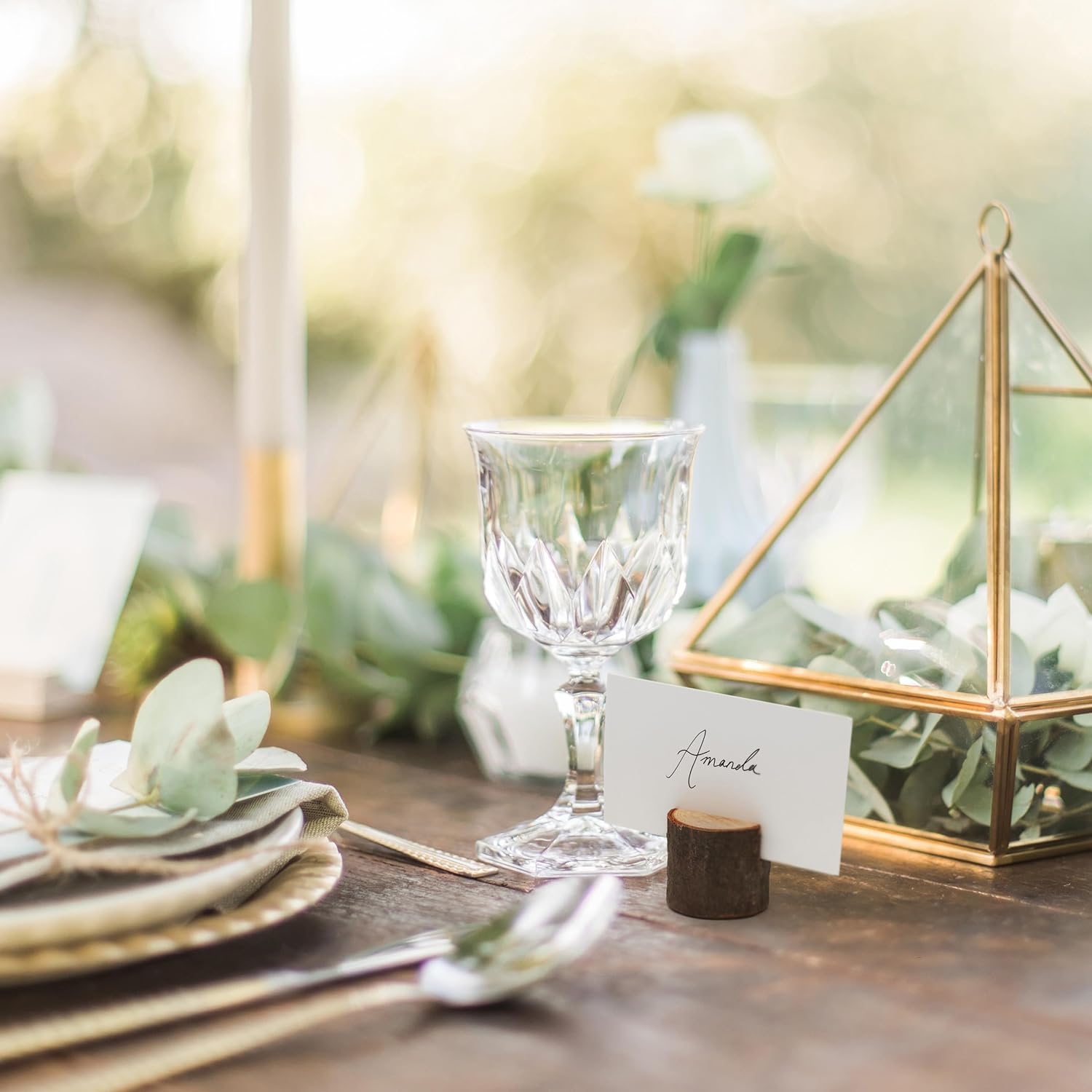 THE TWIDDLERS 50 Rustic Wood Place Card Holders