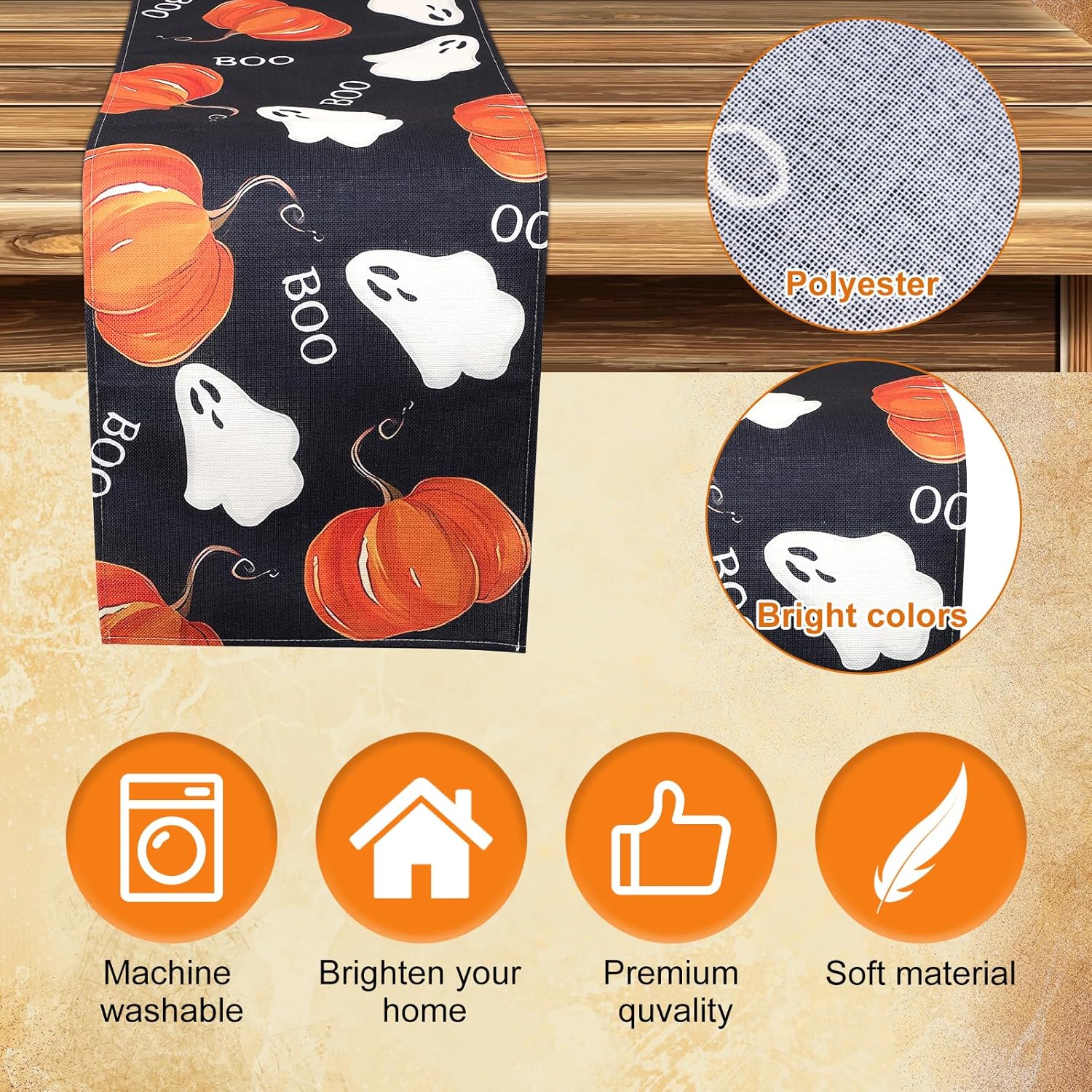 Halloween Table Runner 7244x13in Spooky Decor