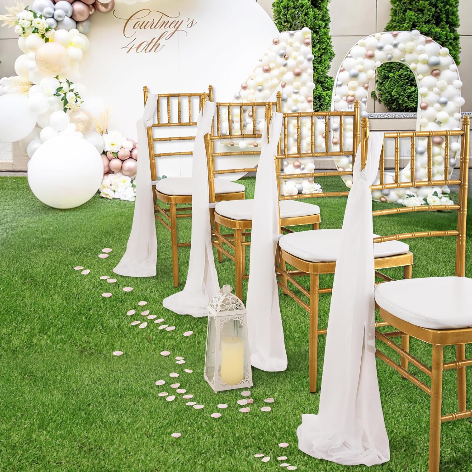 10 Pack White Chiffon Table Runners 14x120 Inches
