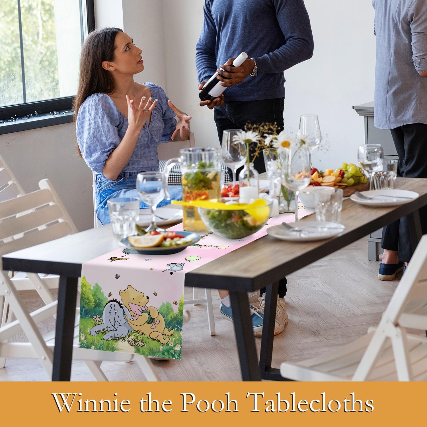 Winnie the Pooh Baby Shower Tablecloth 13x72 Inches