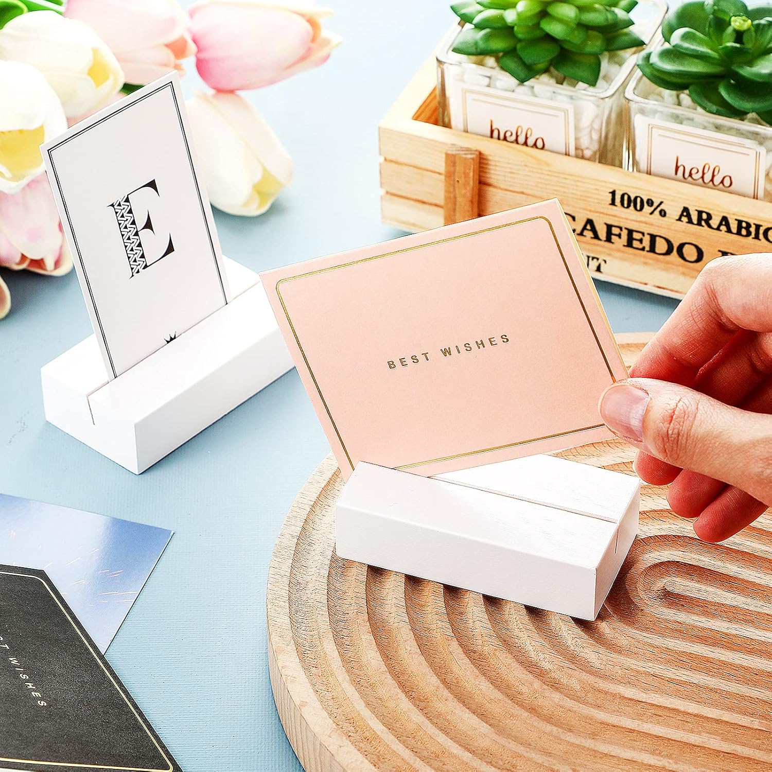 12 Piece Wooden Place Card Holders for Wedding Events 1