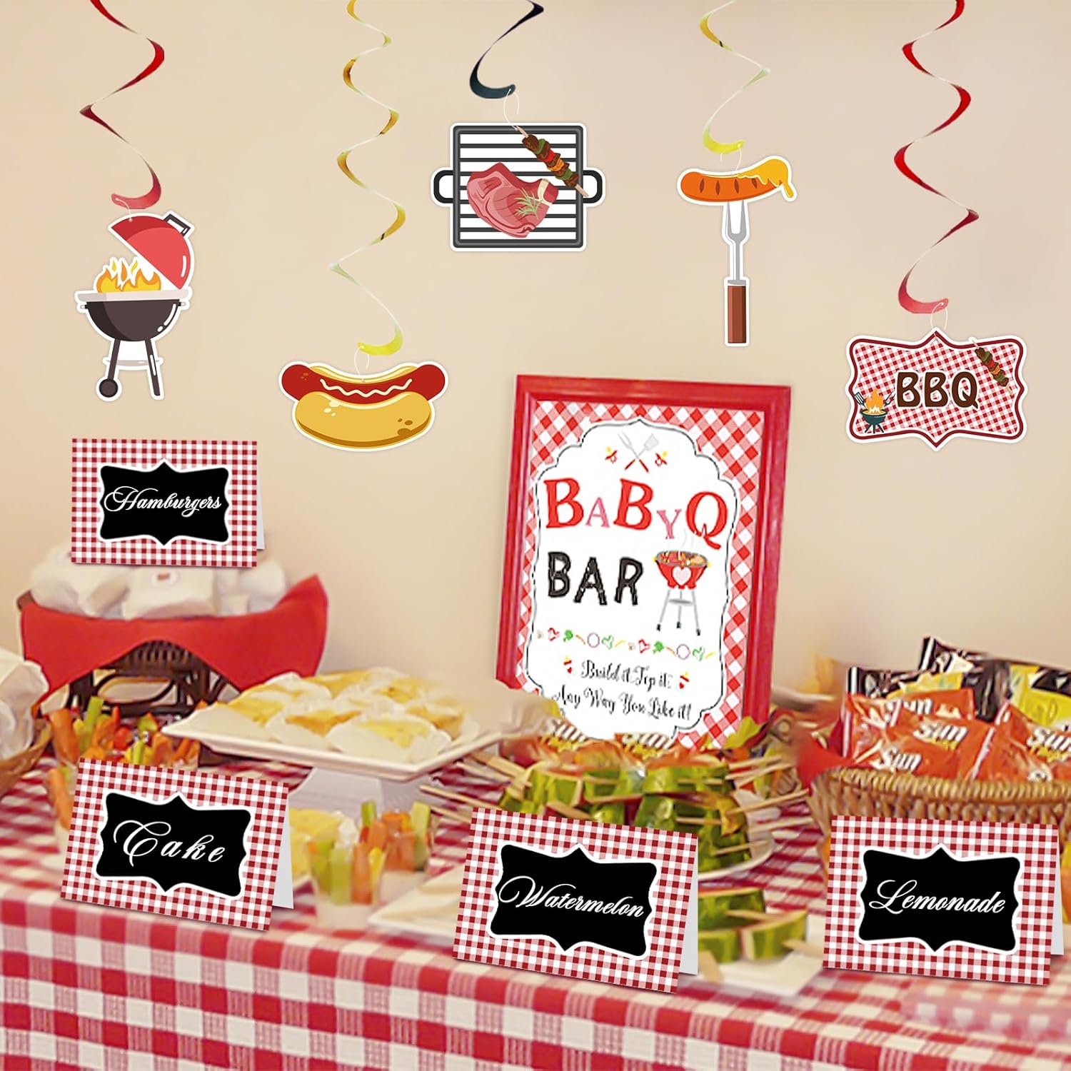 24PCS BBQ Party Decorations with Marker