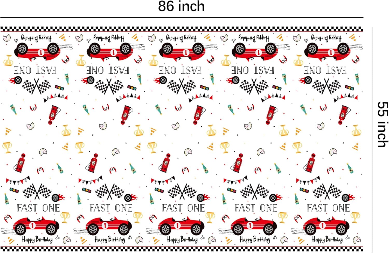 Fast One Birthday Decorations Tablecloth - 3 Pack 86in x 55in