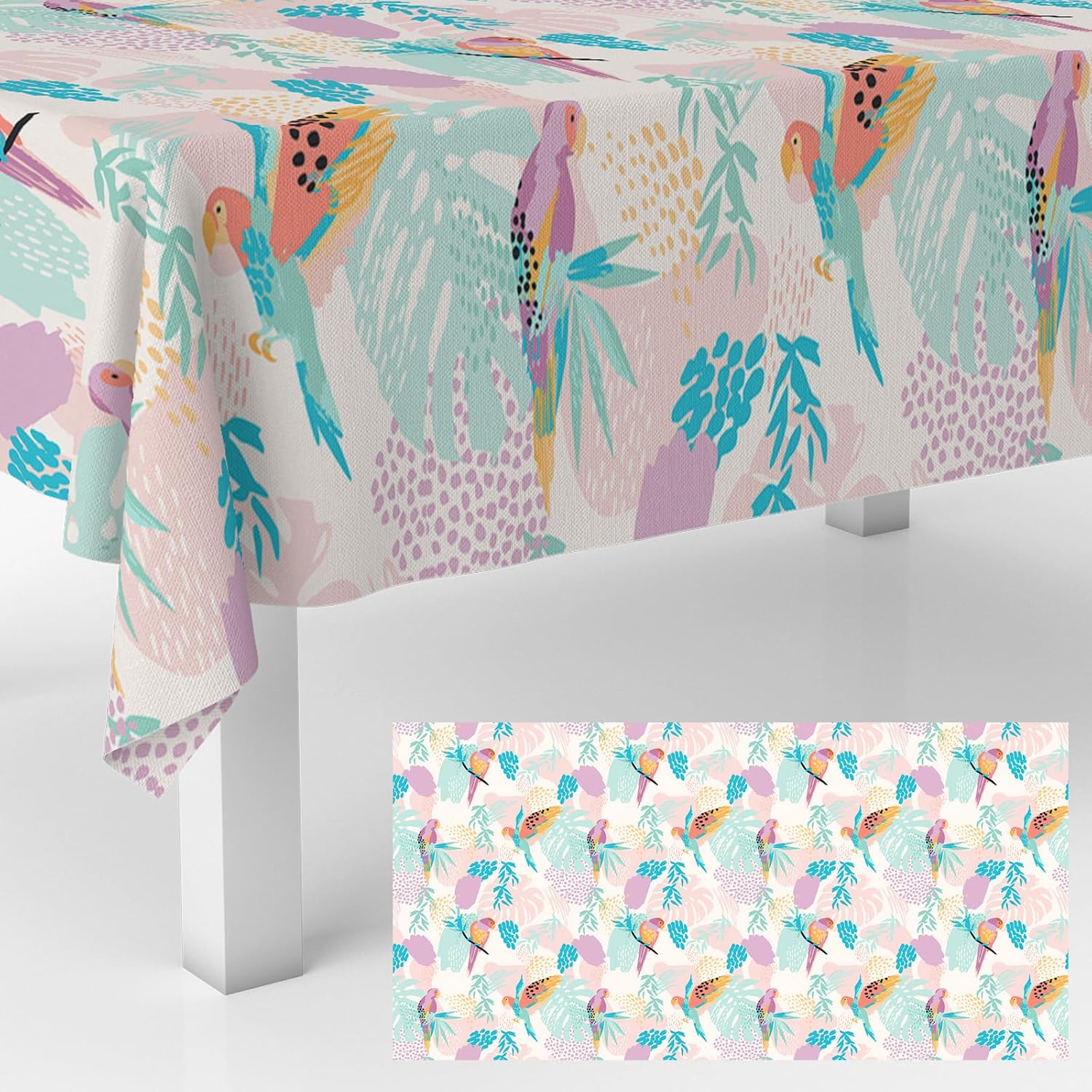 Tropical Bird Tablecloth 53x98 Inches Summer Party Cover