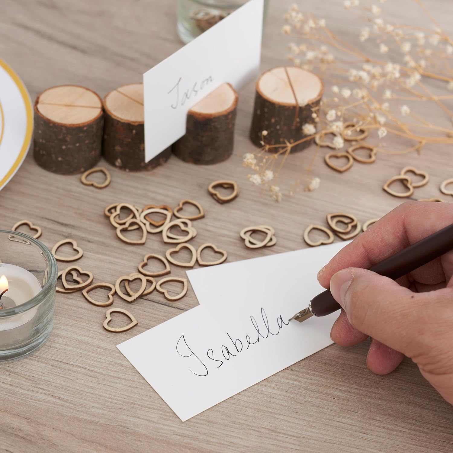 THE TWIDDLERS 50 Rustic Wood Place Card Holders