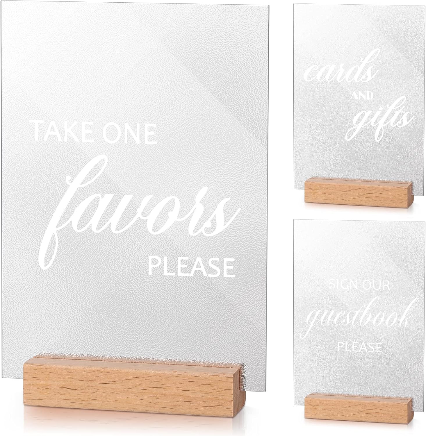 Yinkin 3 Pcs Acrylic Wedding Signs with Stand