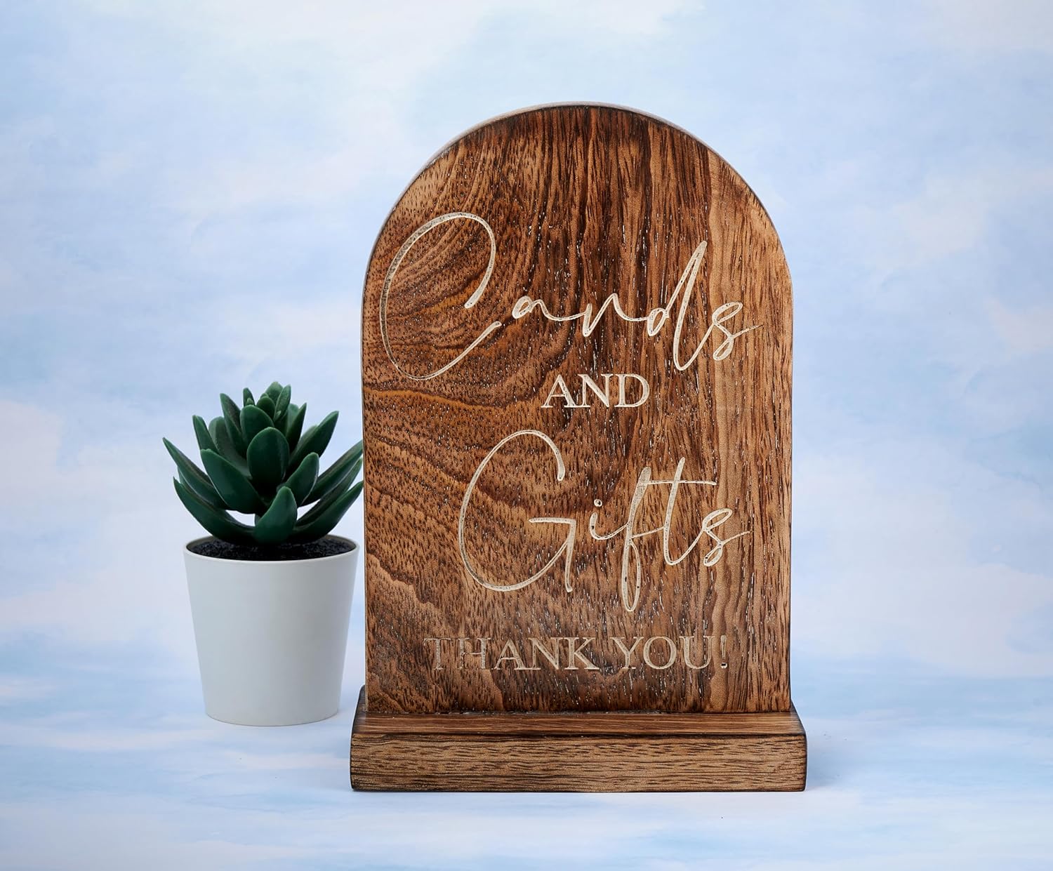 Wooden Cards and Gifts Sign with Stand 5x7 Black Wedding Sign