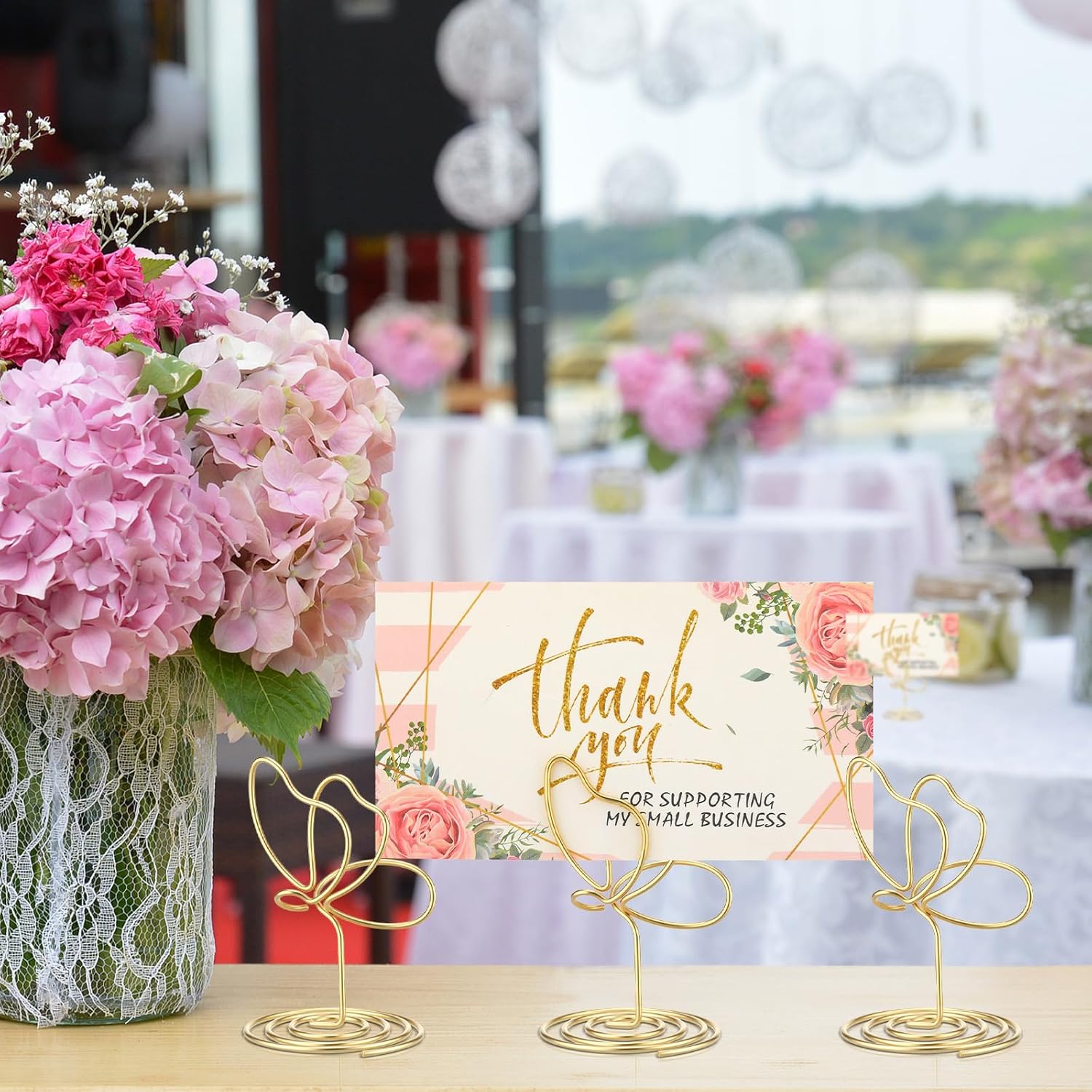 24 Pcs Gold Butterfly Place Card Holders for Events
