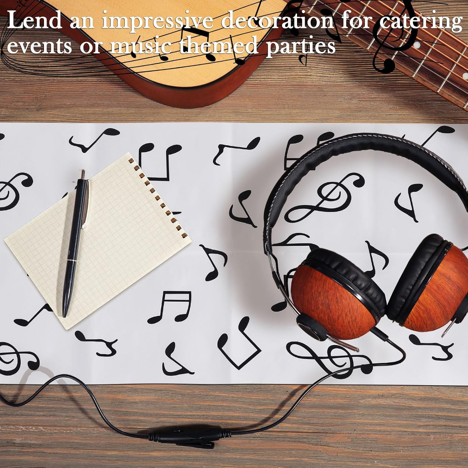6 Pcs Musical Notes Table Runners for Parties and Weddings