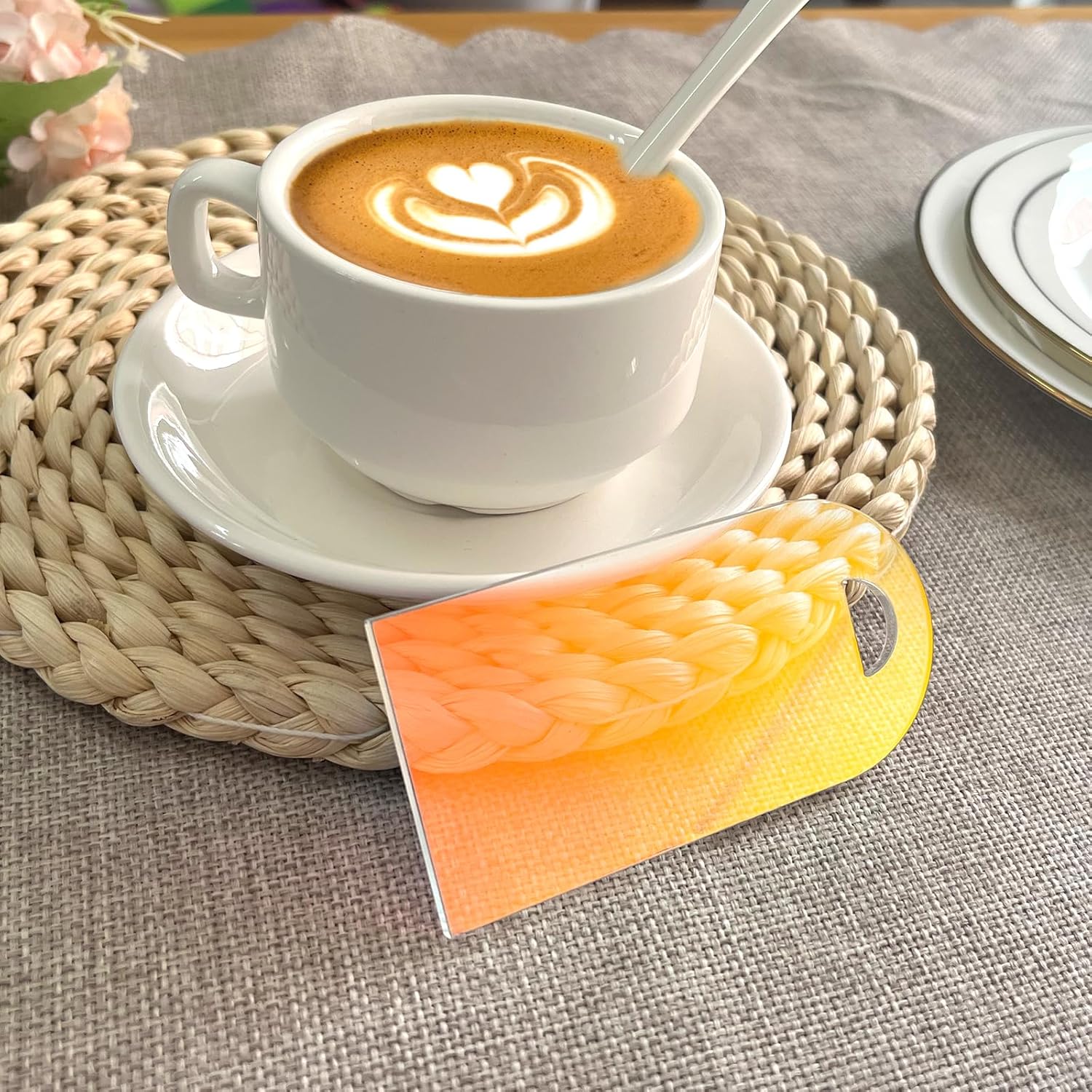 10PCS Iridescent Acrylic Place Cards with Ribbon