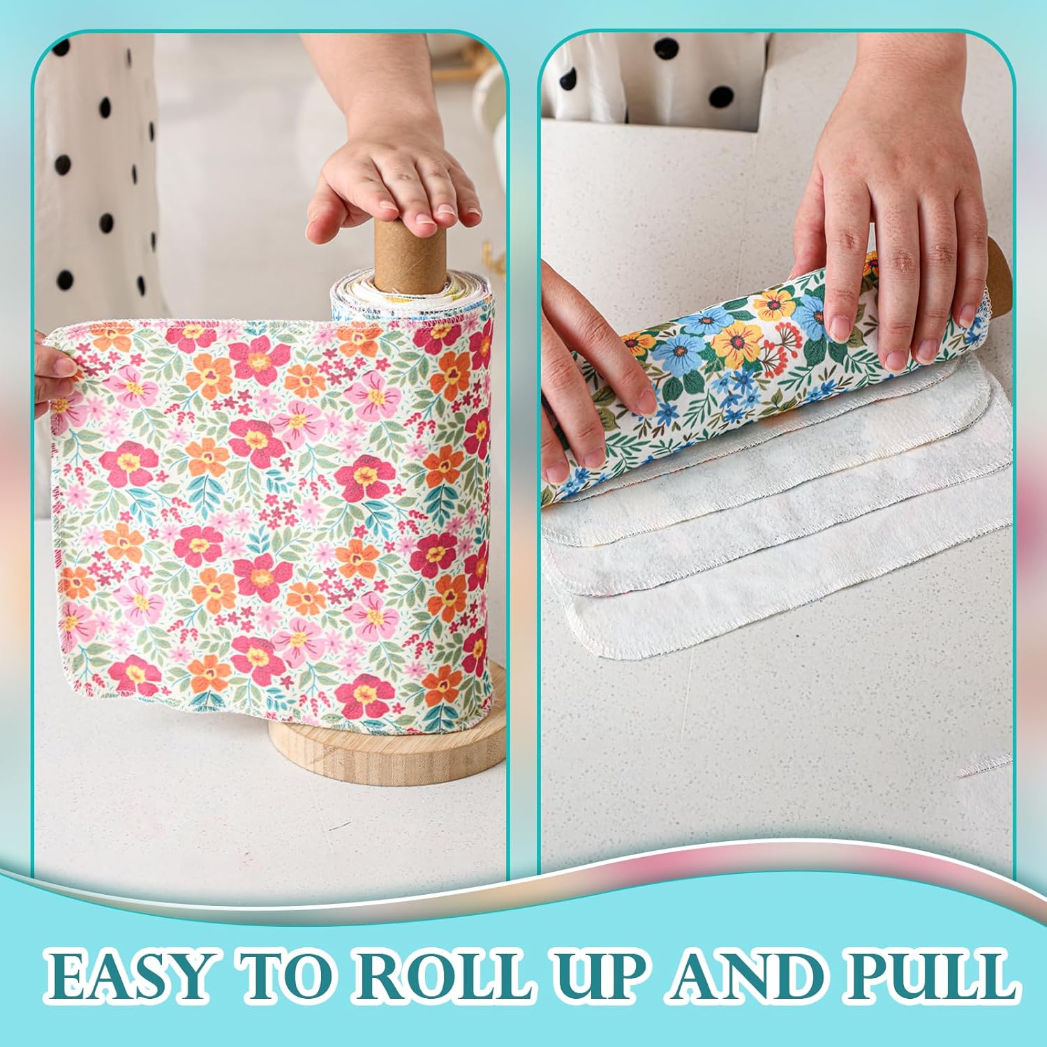 Redbaker 30 Pcs Reusable Cotton Towel Rolls with Cardboard