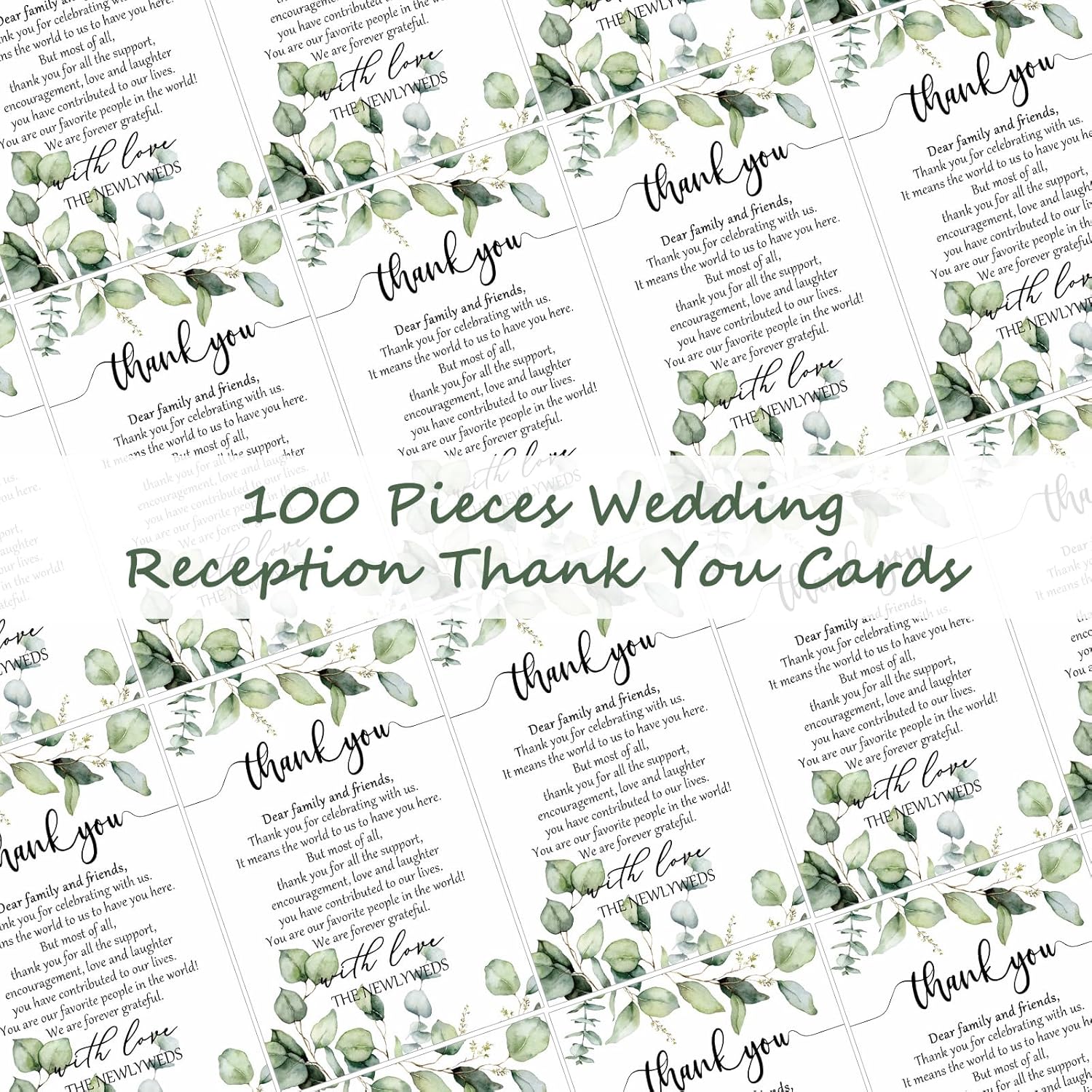 Chinco 100pcs Eucalyptus Place Cards for Wedding Reception