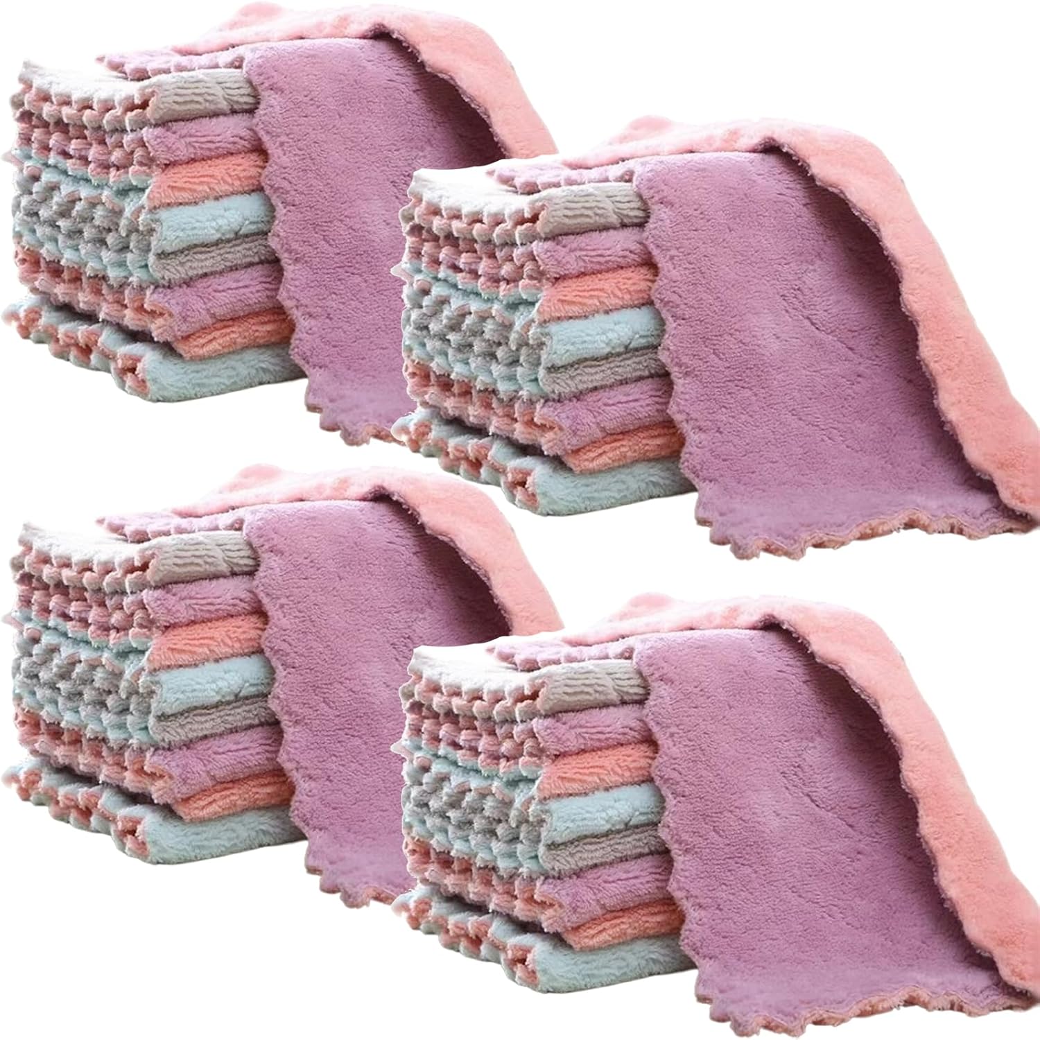 32 Pack Microfiber Dish Towels Ultra Absorbent Non-Stick Kitchen Cloths