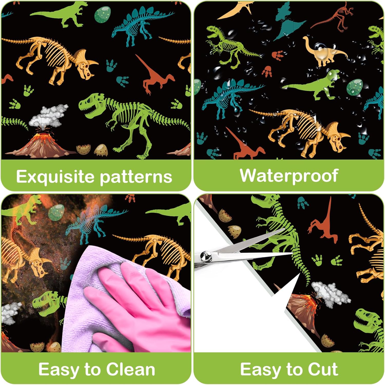 4-Pack Dinosaur Tablecloth for Kids Birthday Party Decorations
