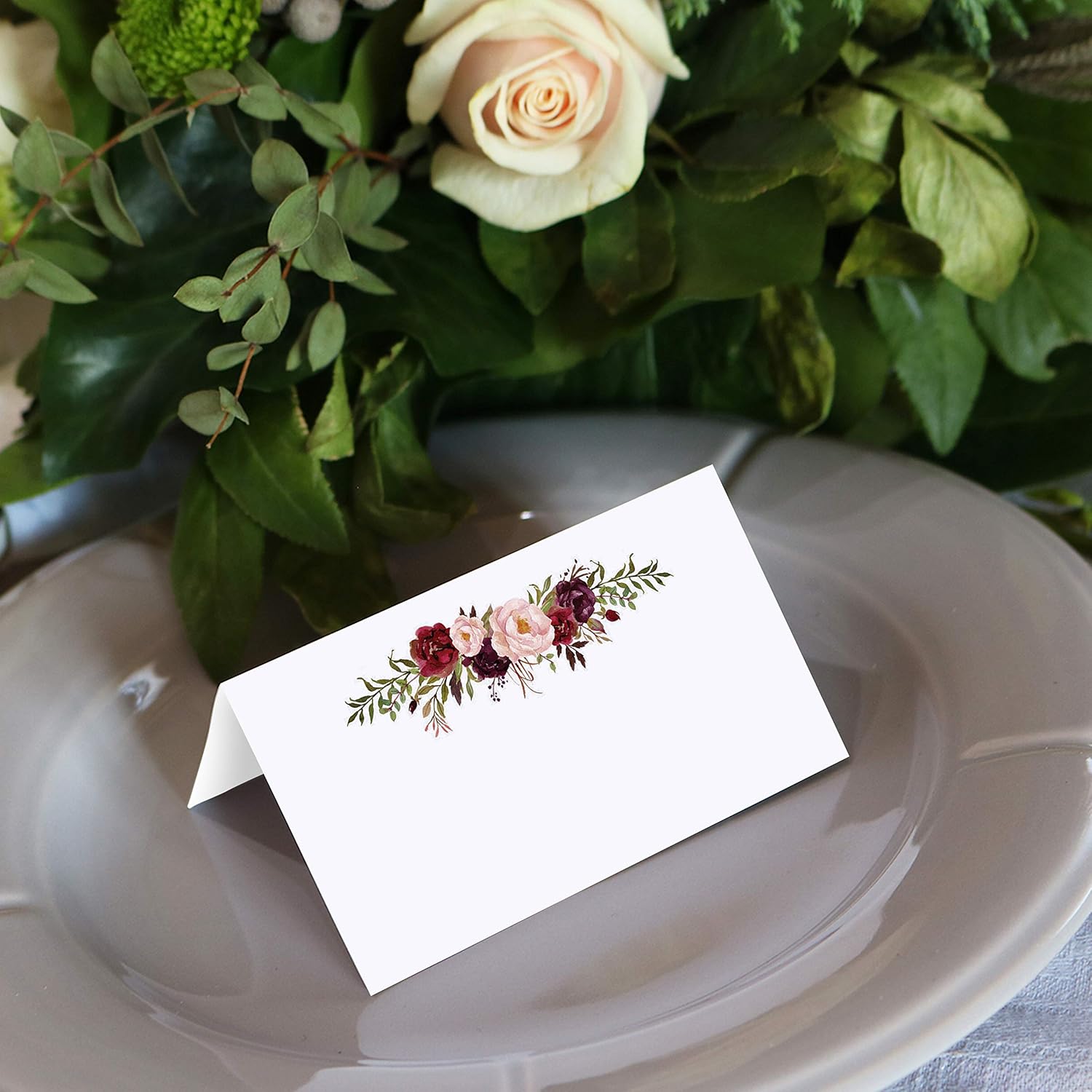 321Done Floral Place Cards 35x2 Inches Set of 50