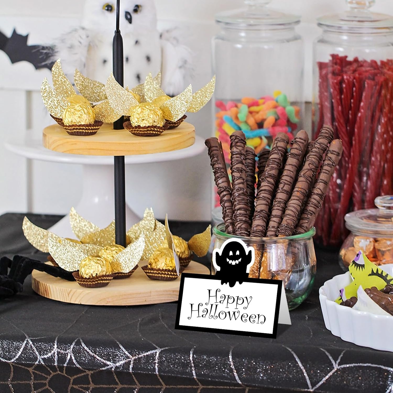 48 Pcs Halloween Place Cards with Funny Designs