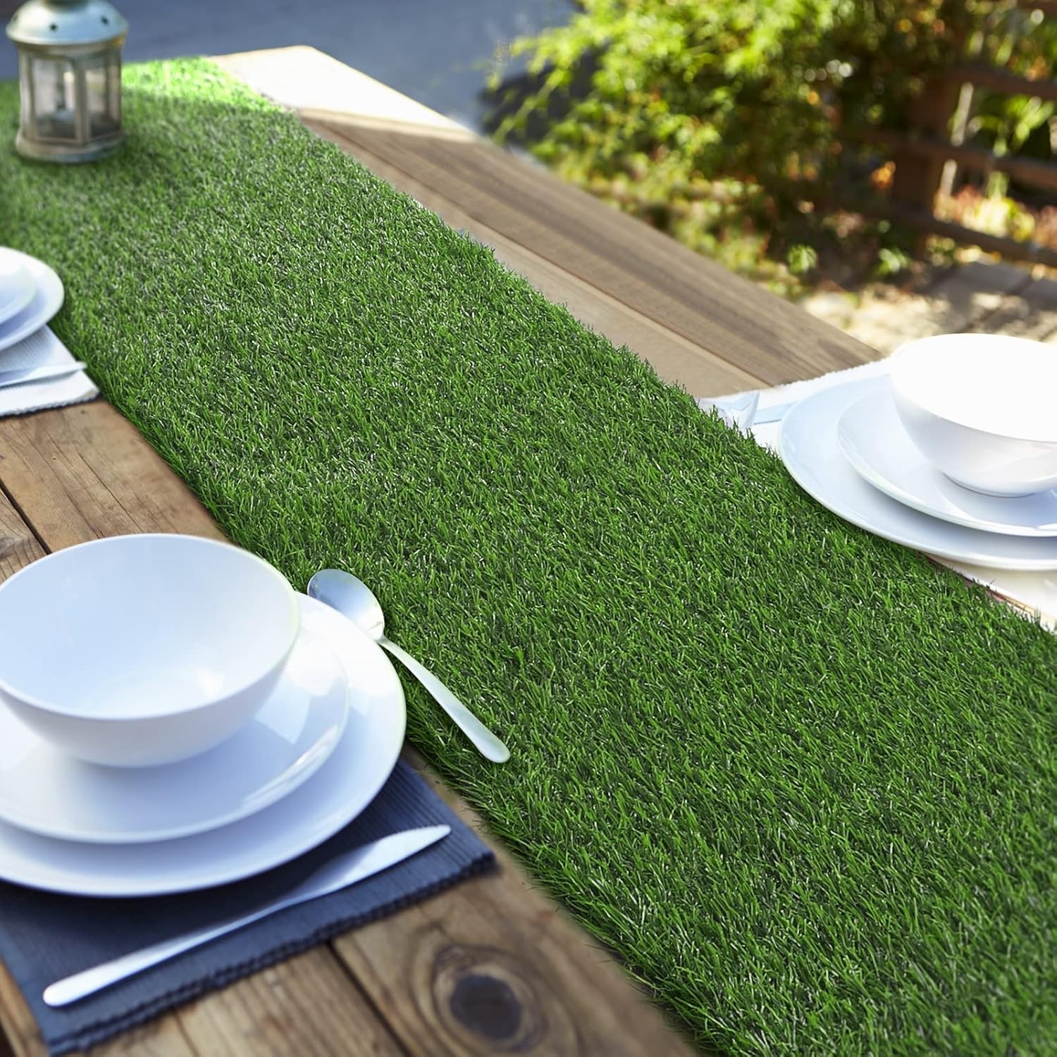 Aneco 12x120 Inch Artificial Grass Table Runner Roll