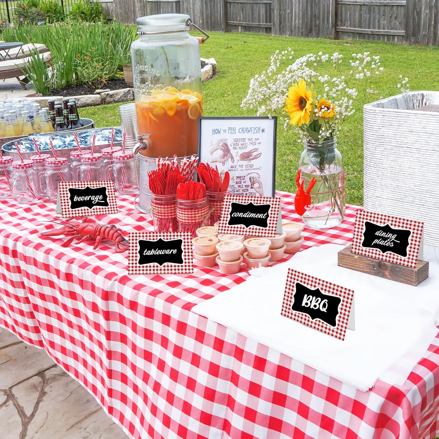 24PCS BBQ Party Decorations with Marker
