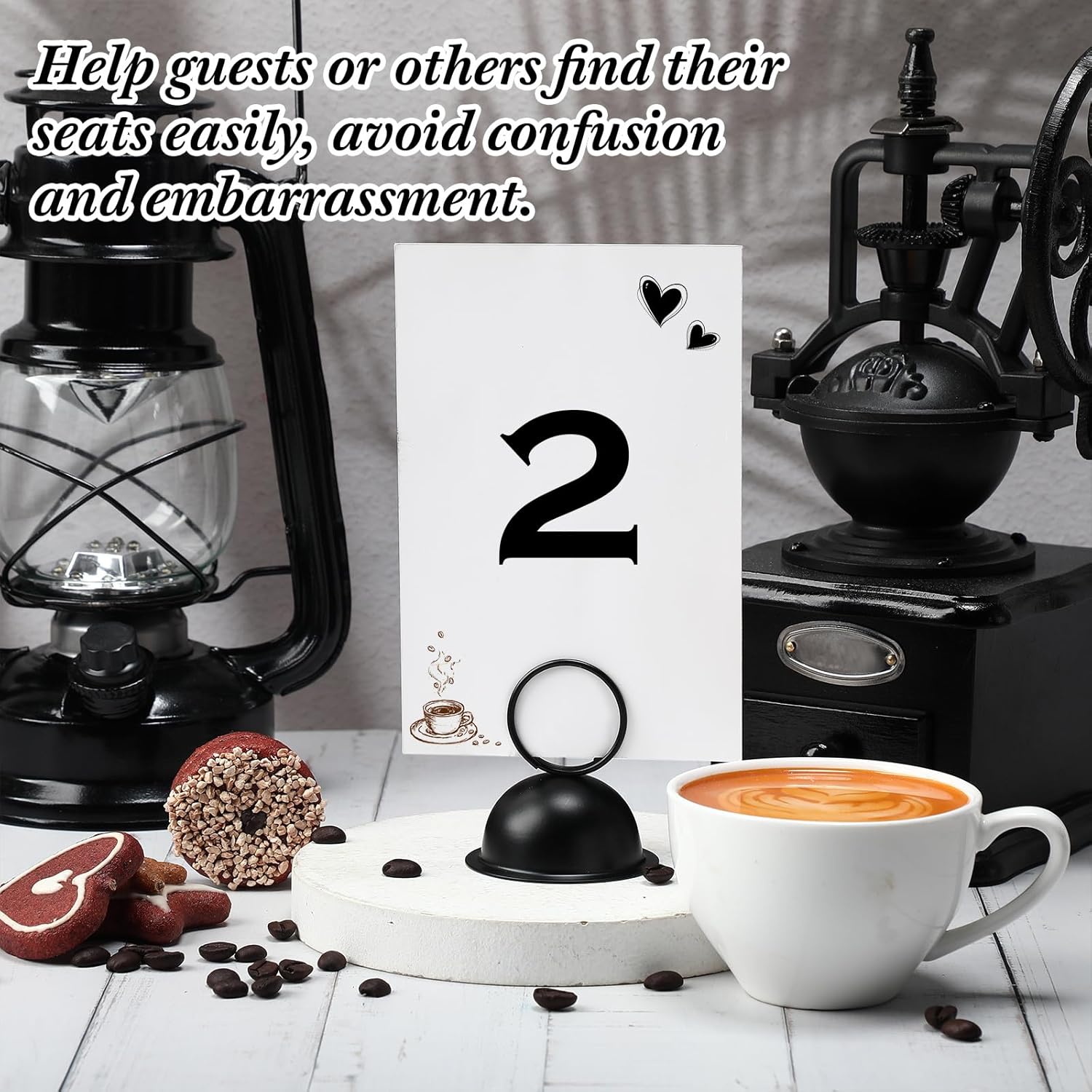 24 Pcs Black Metal Table Number Holders for Events and Restaurants
