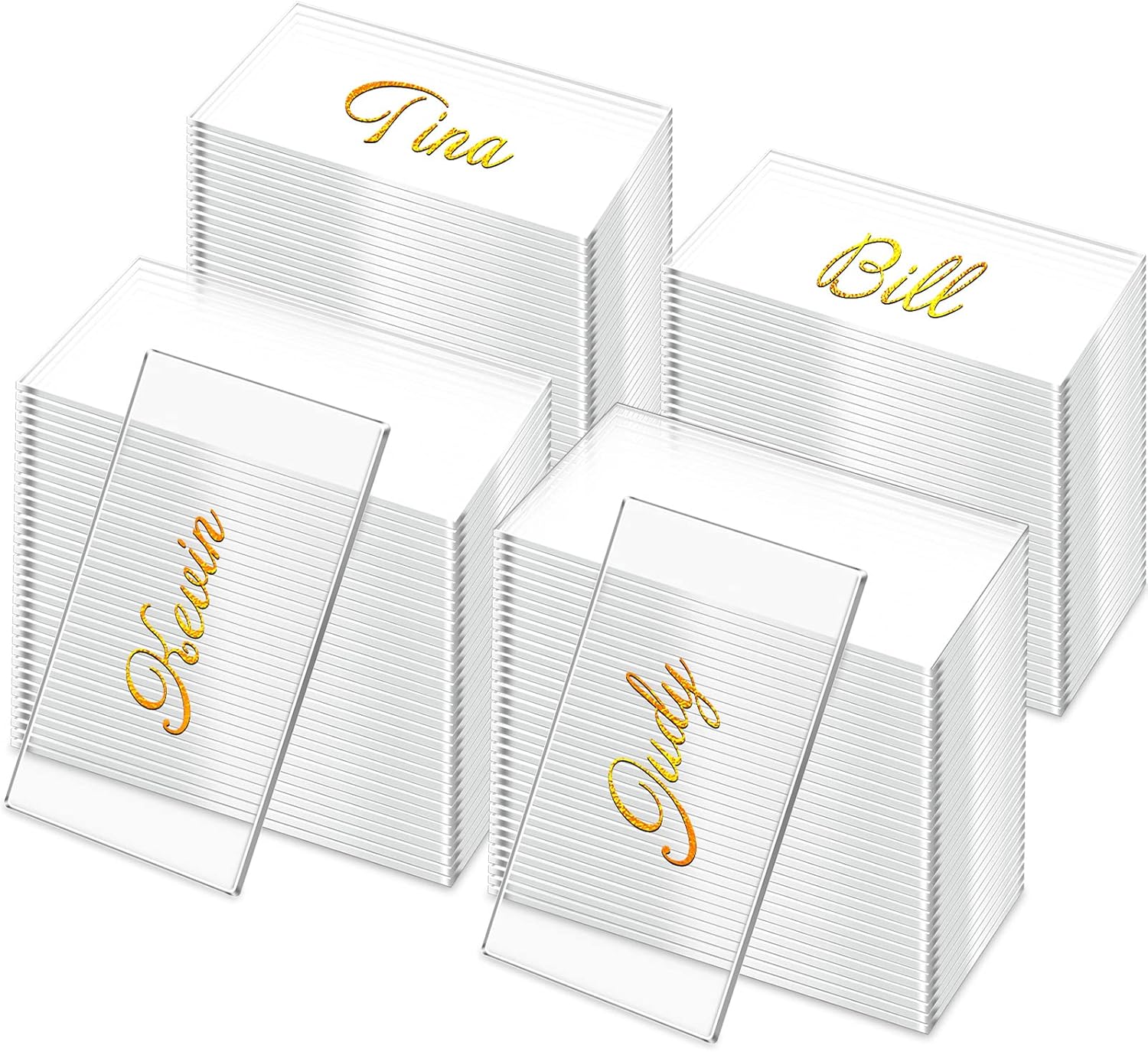 Chunful 120 Pcs Clear Acrylic Place Cards for Wedding DIY Table Setting