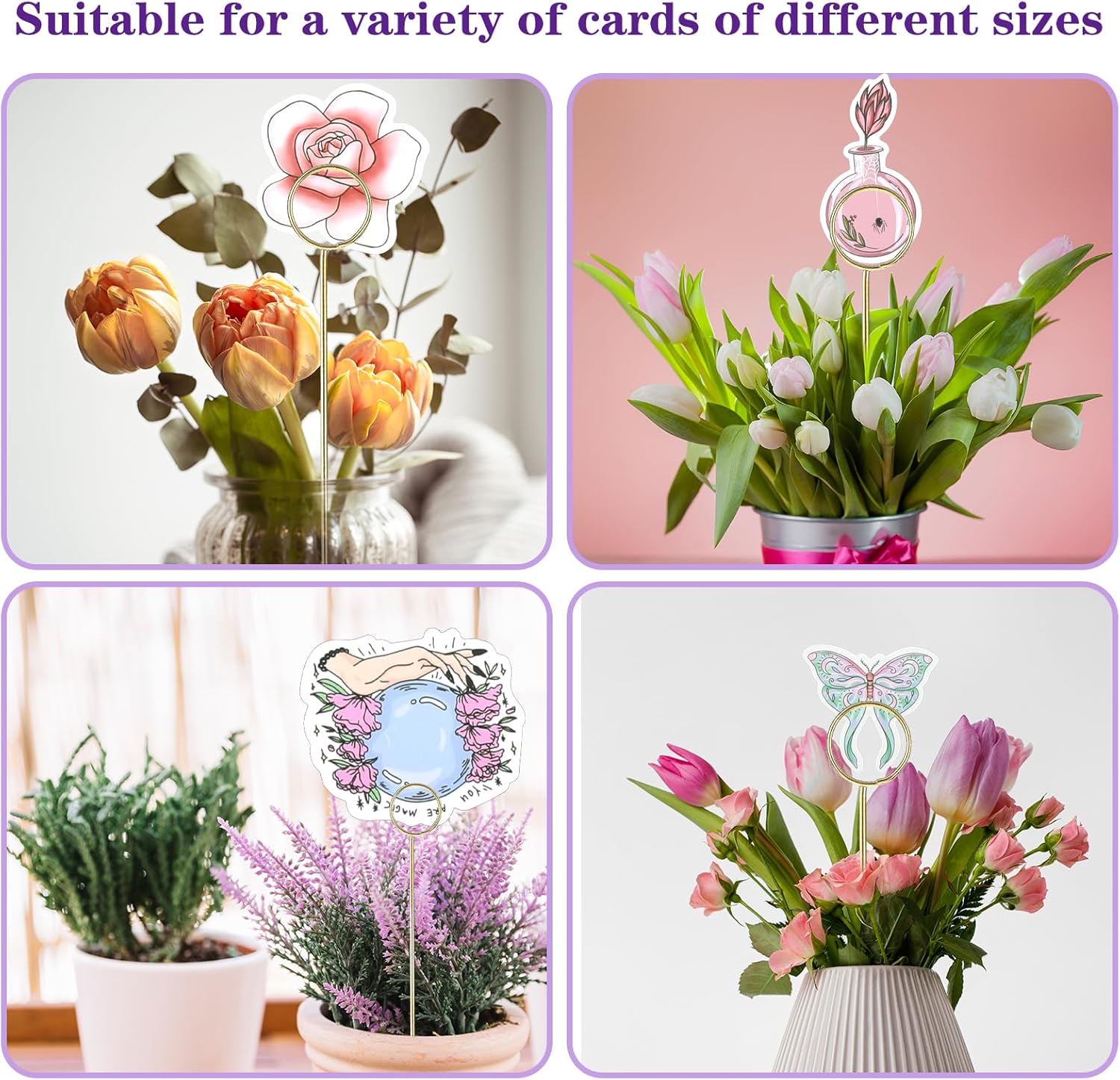 20Pcs Gold Metal Floral Place Card Holder for Weddings