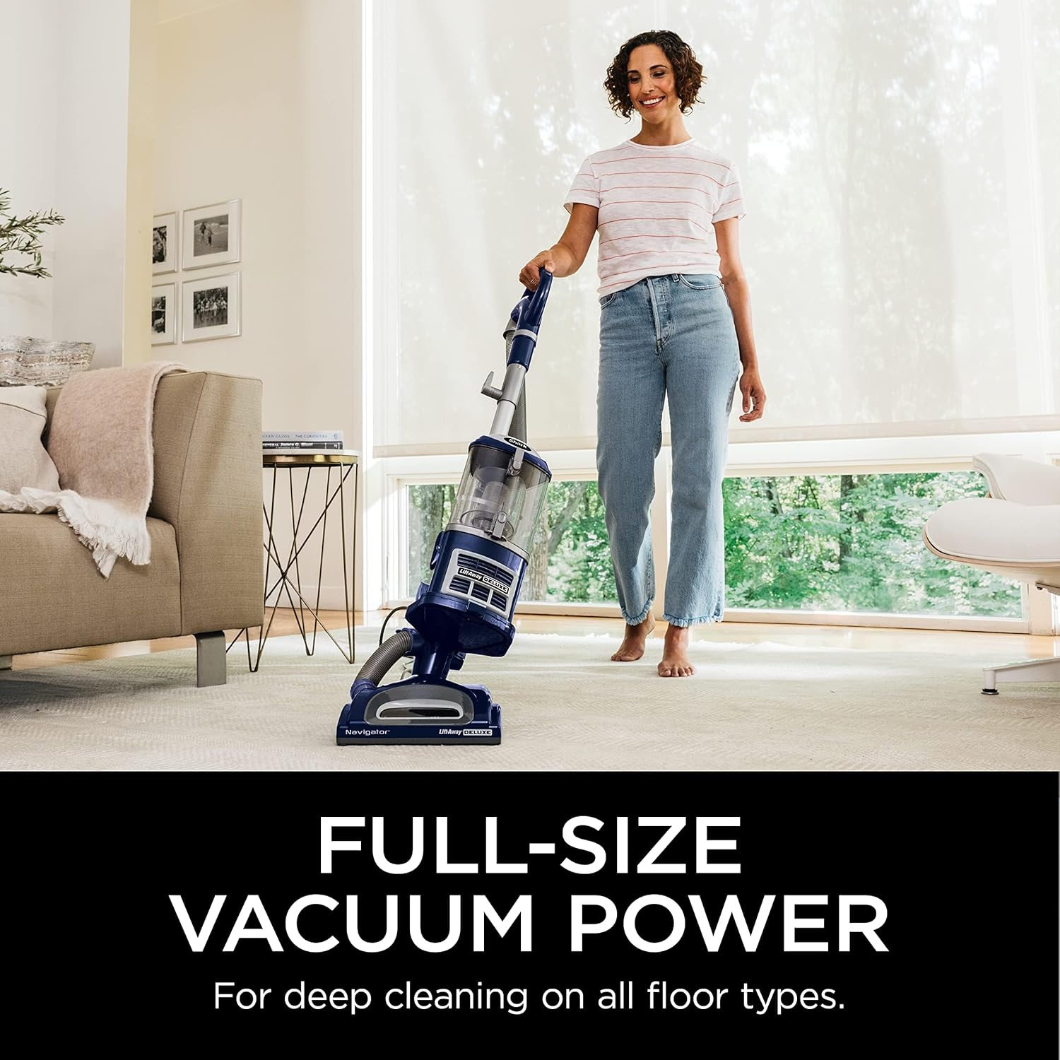Shark Navigator Lift-Away Deluxe Upright Vacuum Blue NV360