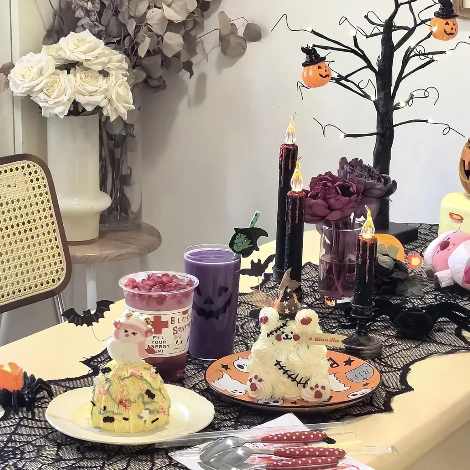 2 Pack Halloween Table Runners 18x72 Inches