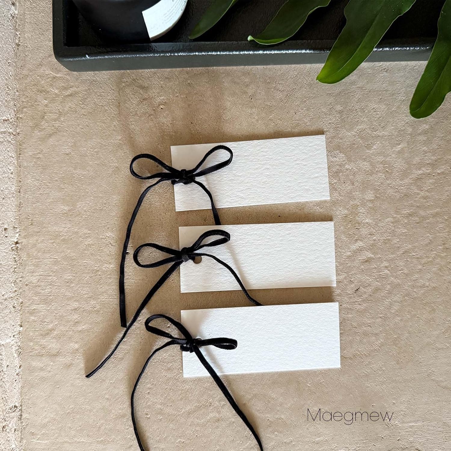 50 Pcs Place Cards with Velvet Ribbons for Wedding Events