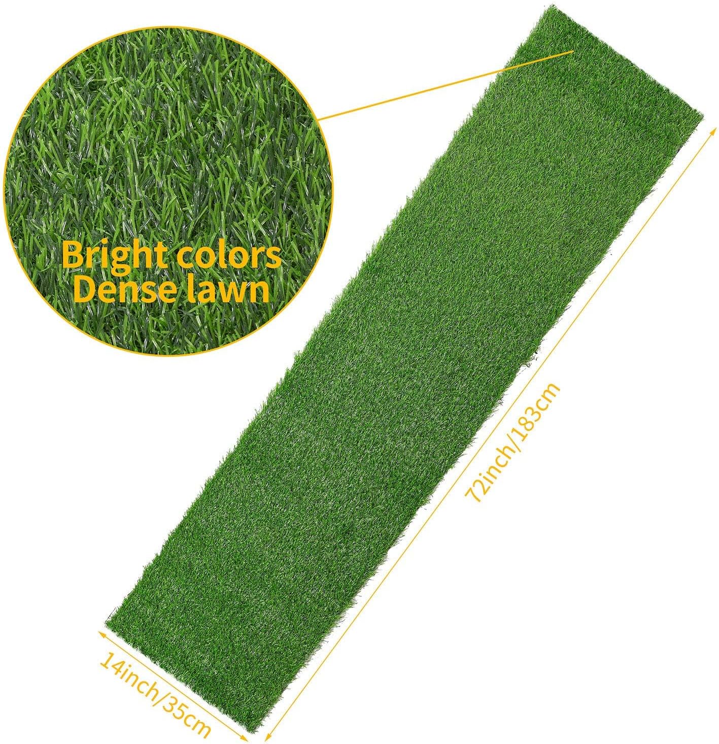 Aneco 14x72 Inch Artificial Grass Table Runner Carpet Roll