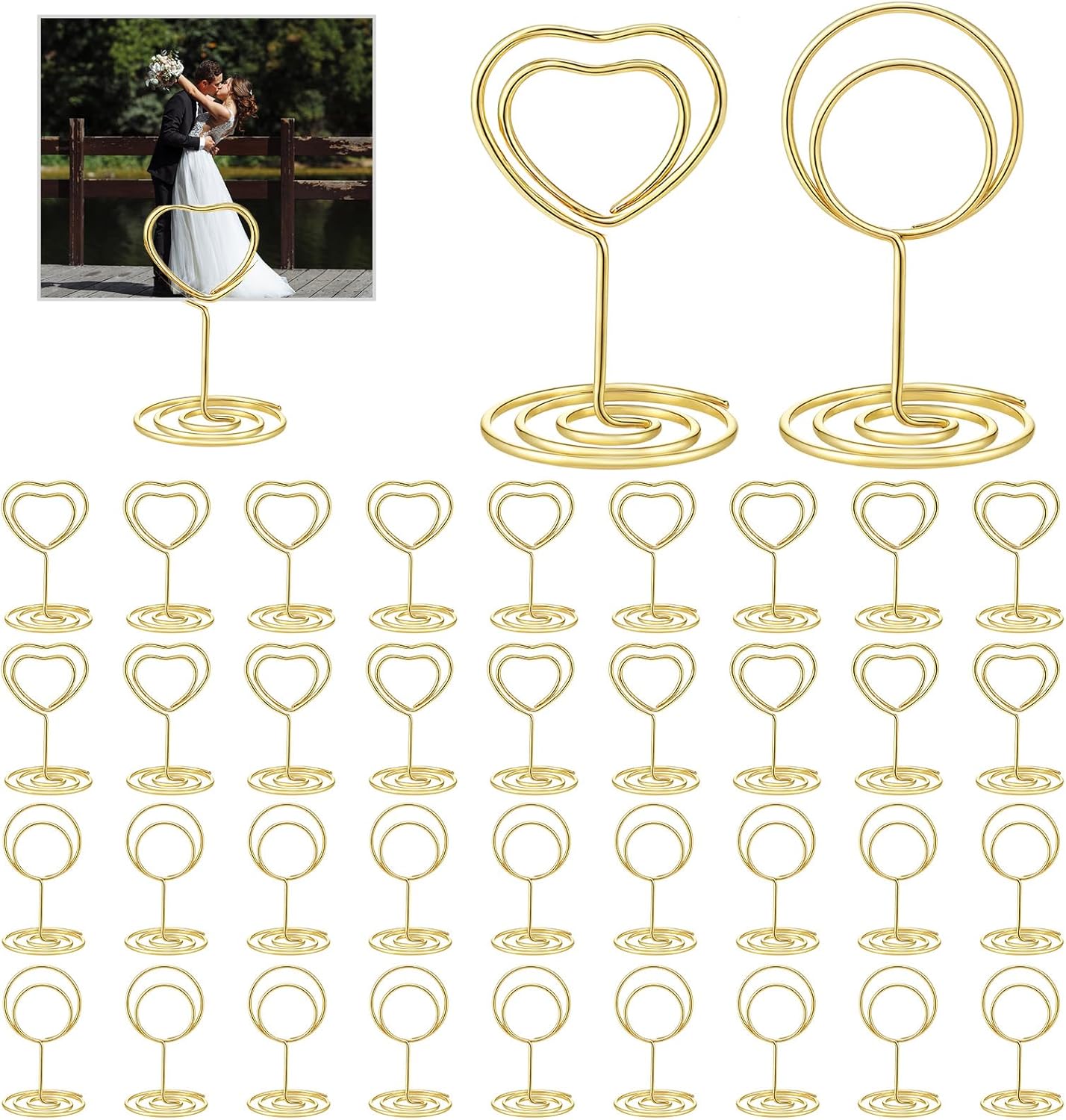 Patelai 36 Pcs Gold Wire Table Number Holders