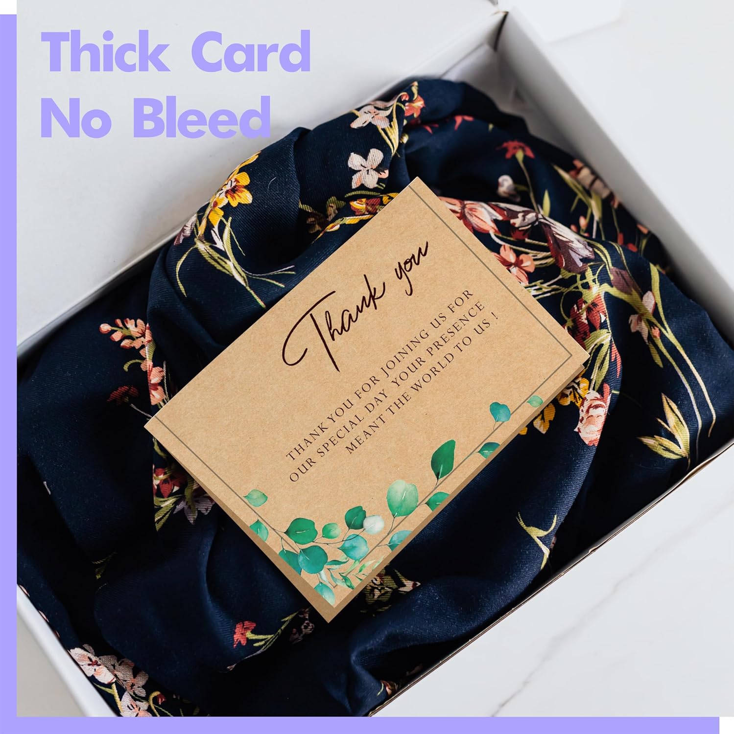 100 PCS Kraft Place Cards with Green Plant Design