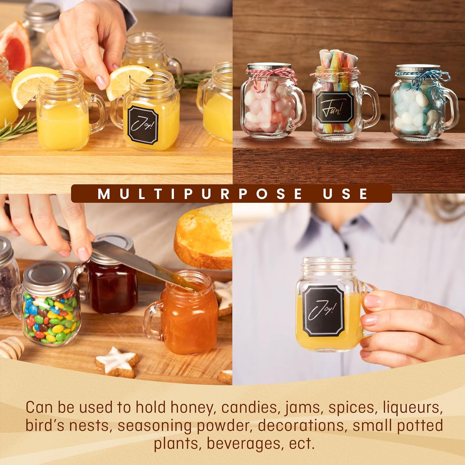 25 Oz Small Mason Jars with Lids 10 Pack