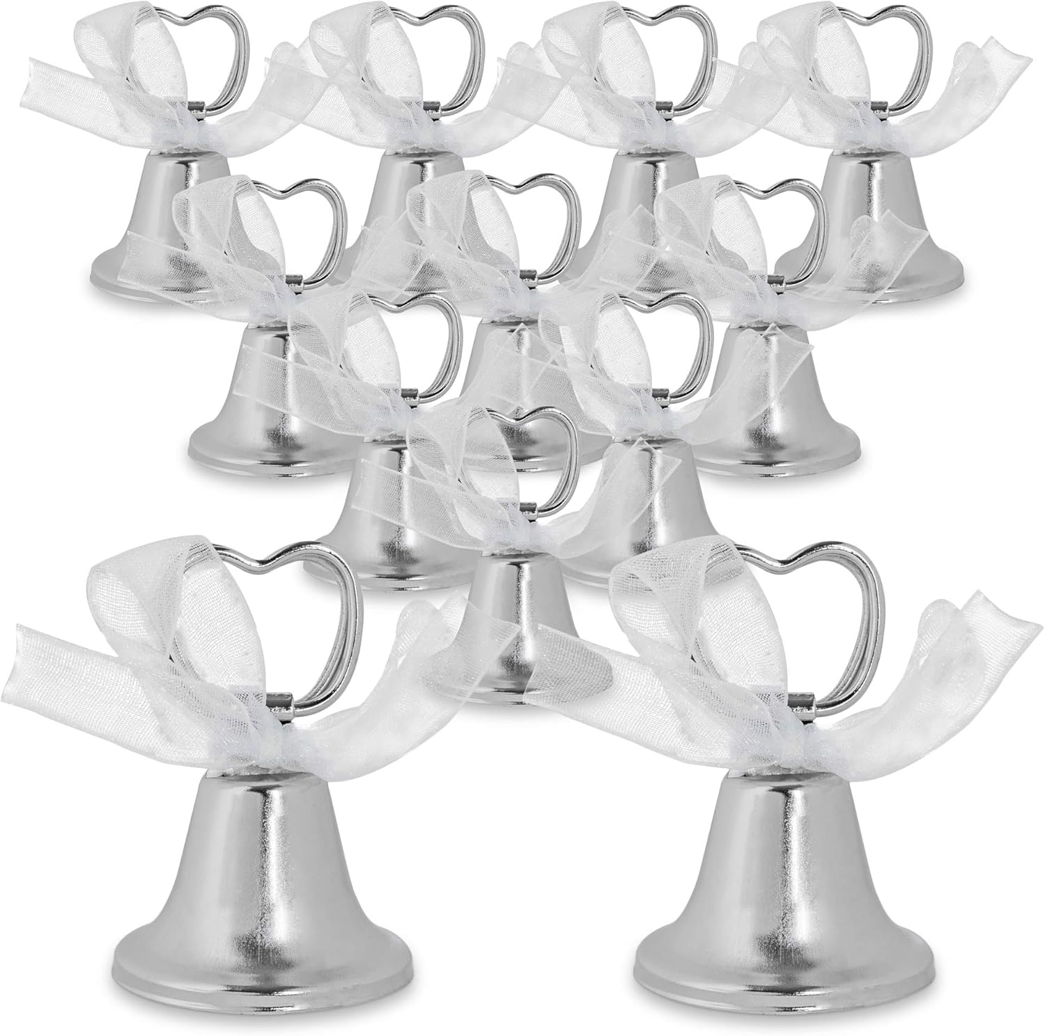 Super Z Outlet Silver Bell Place Card Holders 12 Pack