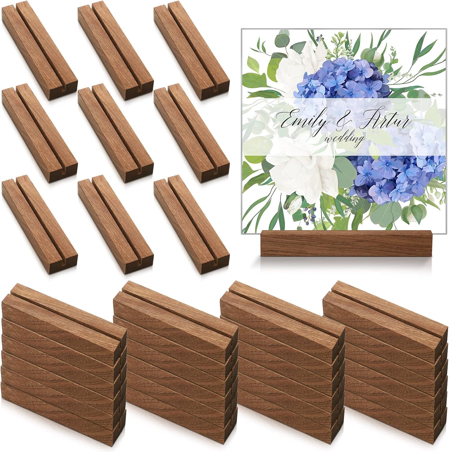 Roowest 24 Pcs 45 Inch Wooden Table Number Holders