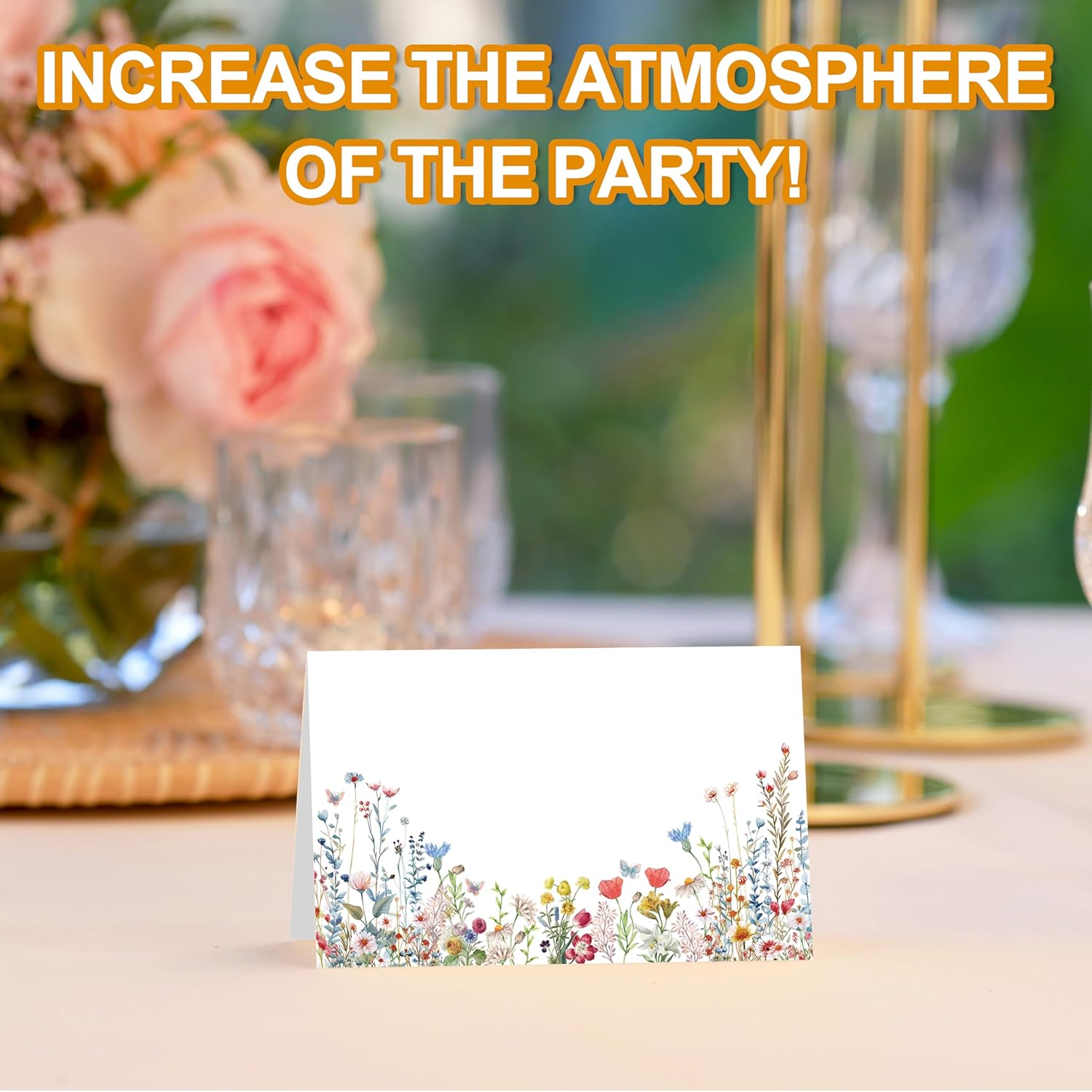 Wildflowers Place Cards for Birthday Party Wedding Bridal Shower
