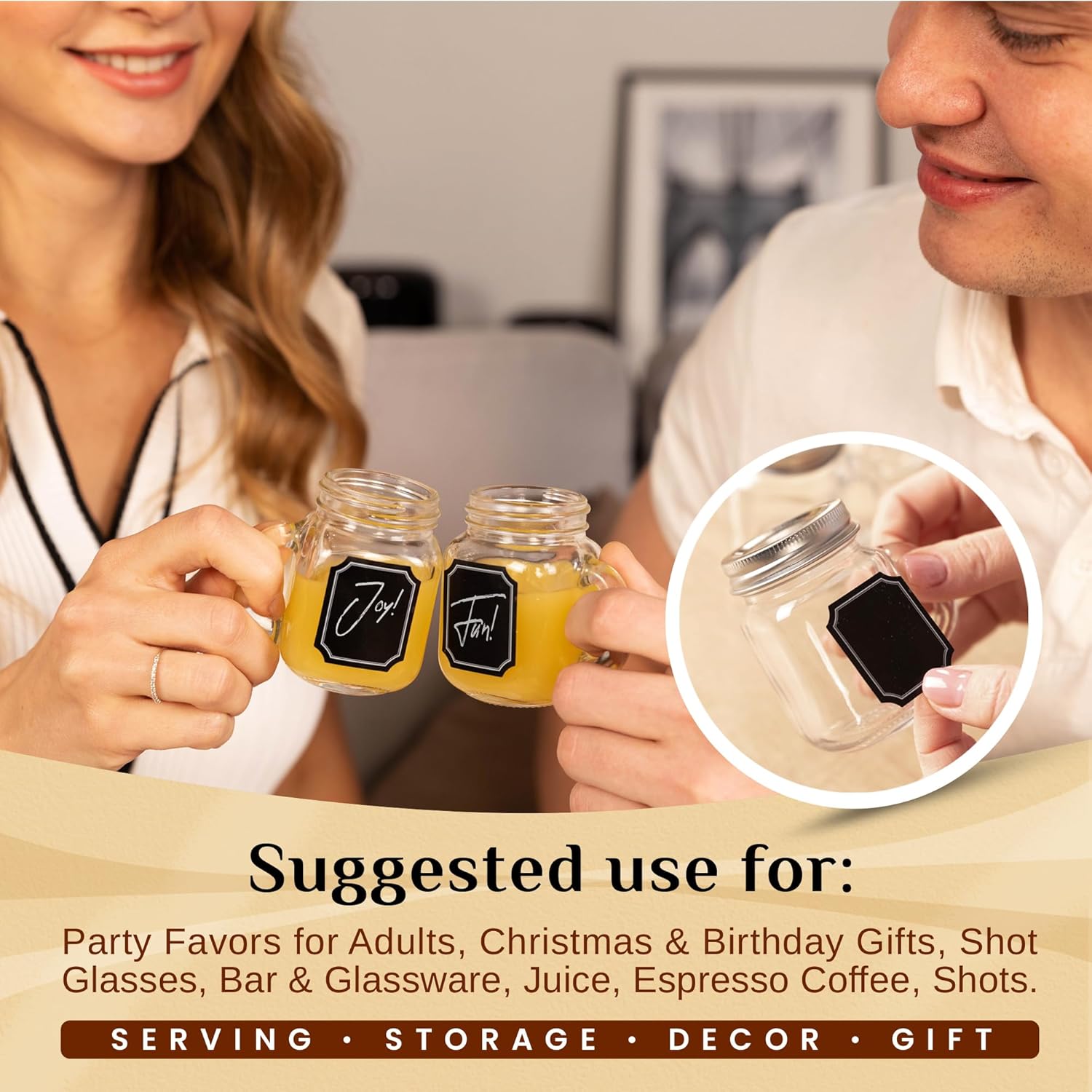 25 Oz Small Mason Jars with Lids 10 Pack