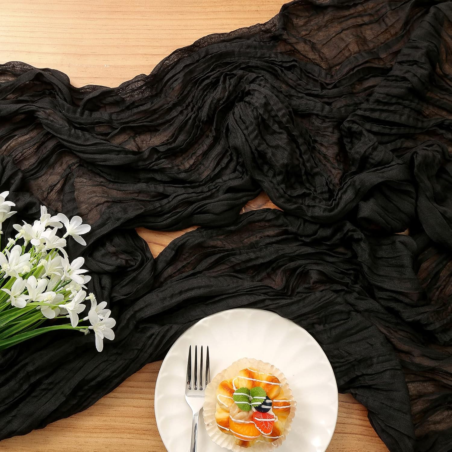 DOLOPL Black Halloween Cheesecloth Table Runner 133ft