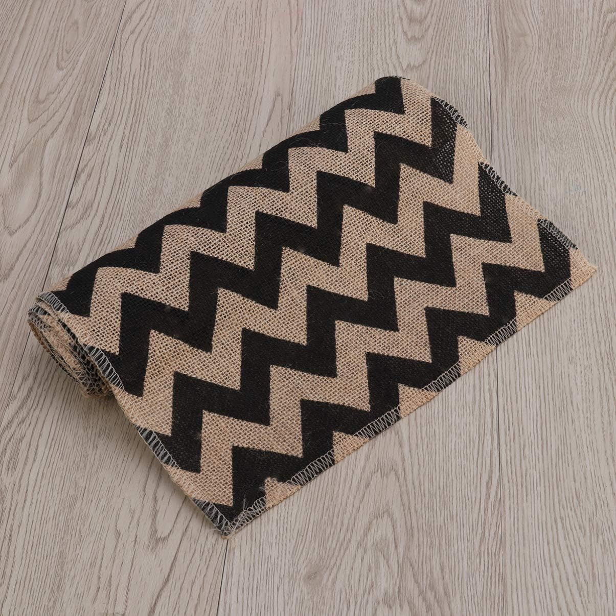 Elegant Dining Table Runners 275x30cm Burlap Linen Wave Pattern