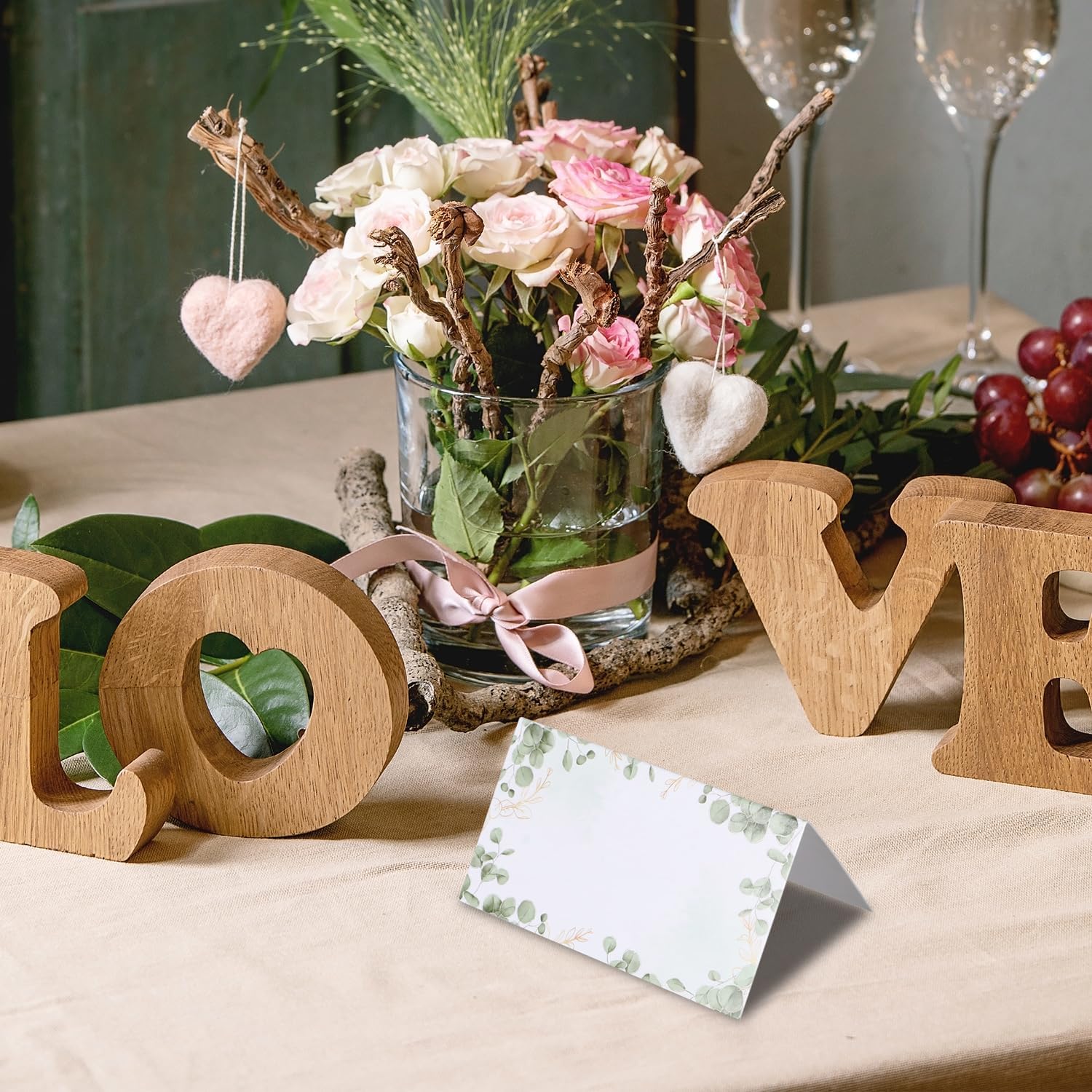 50pcs Eucalyptus Leaf Place Cards for Wedding Seating Chart